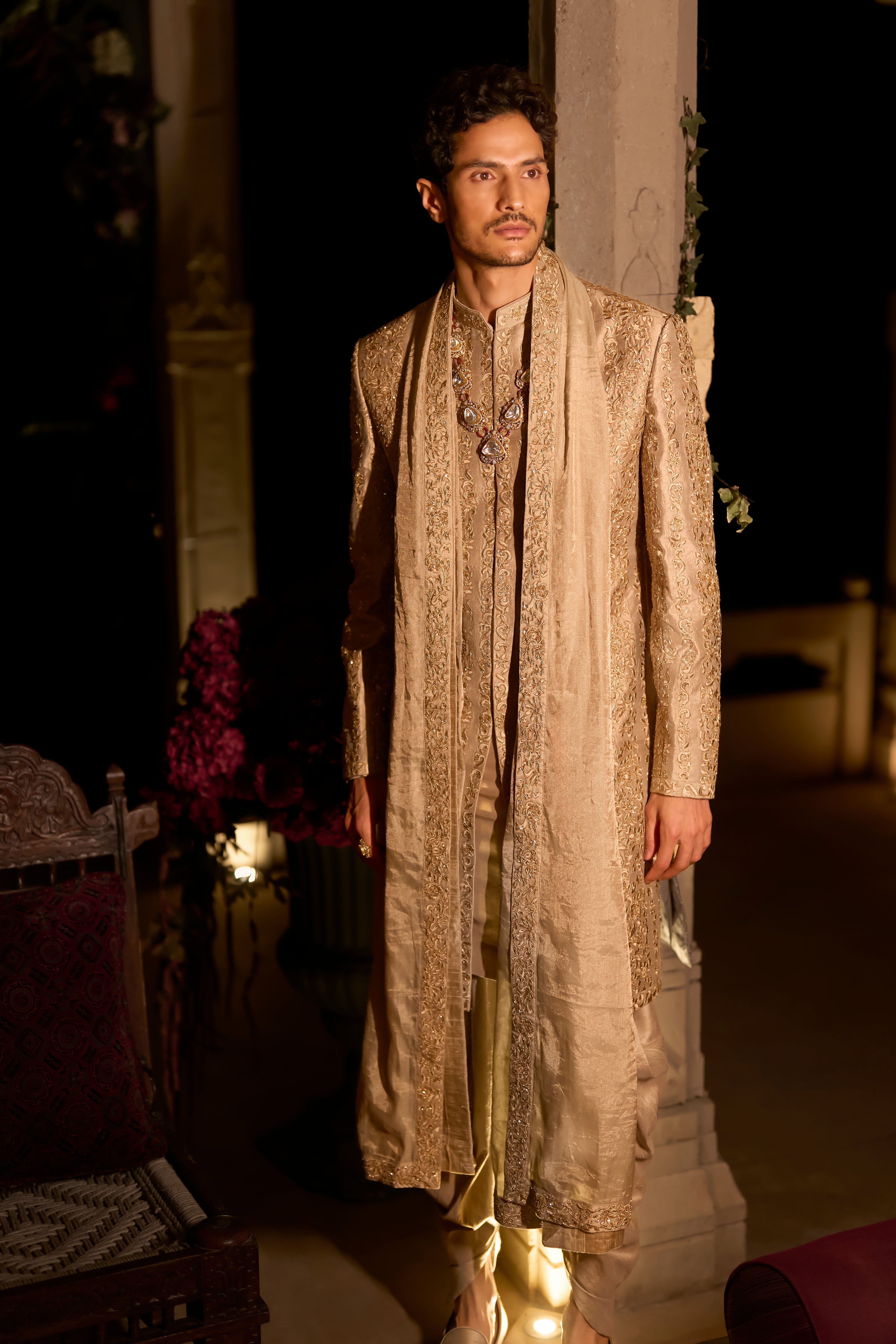 Champagne Gold Sherwani Set