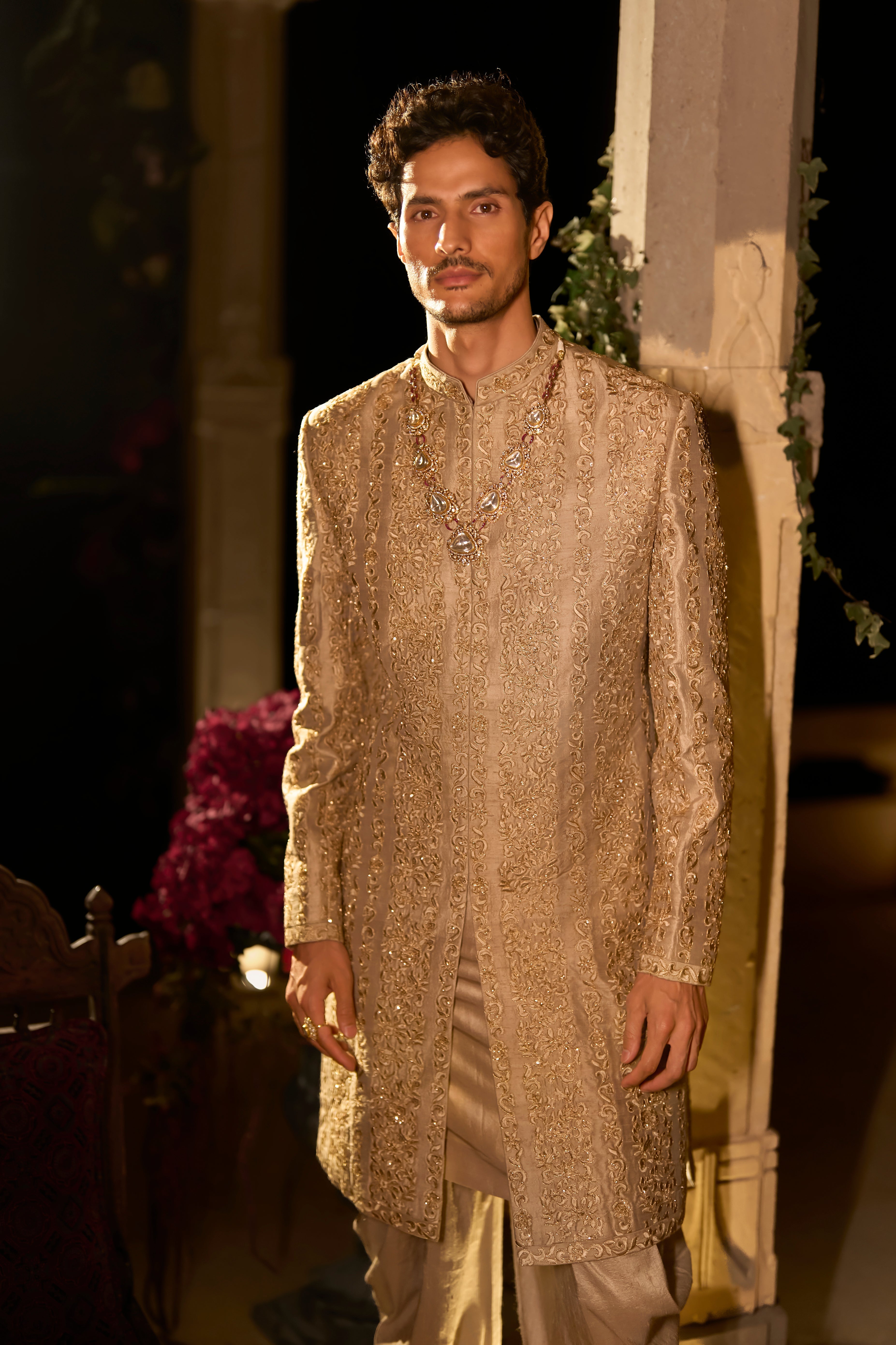 Champagne Gold Sherwani Set
