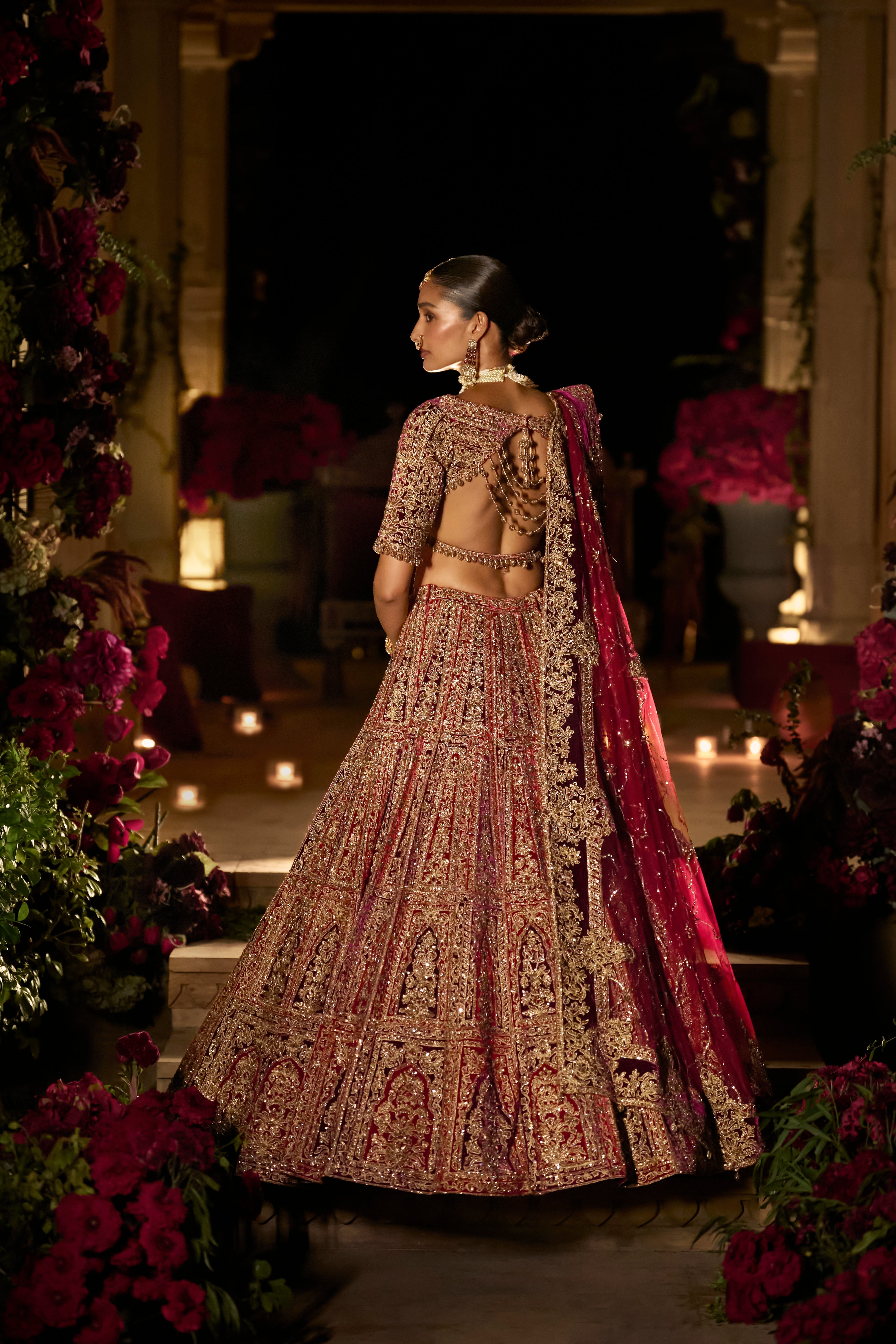 Plum & Maroon Zardosi Lehenga Set