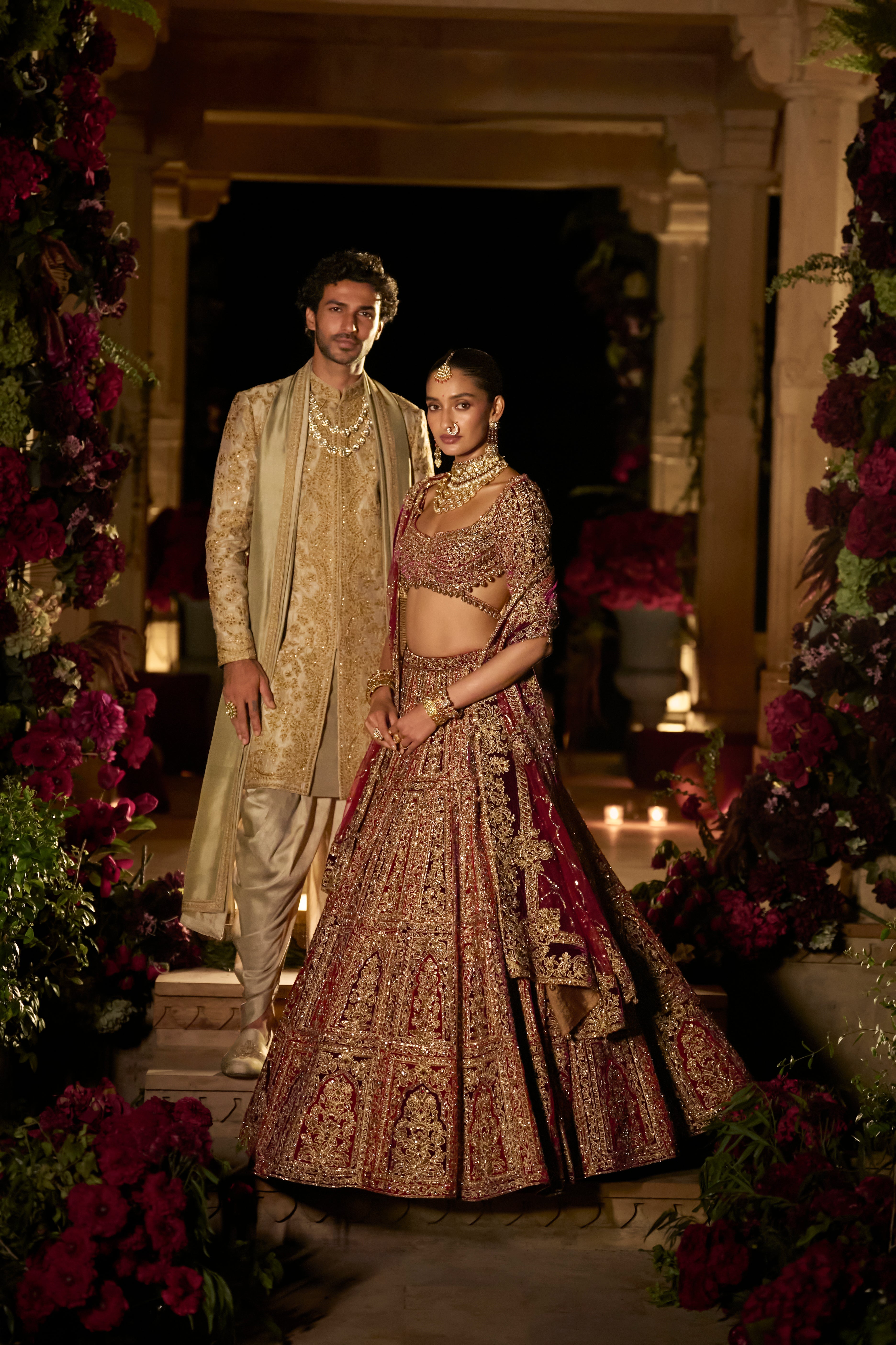 Plum & Maroon Zardosi Lehenga Set