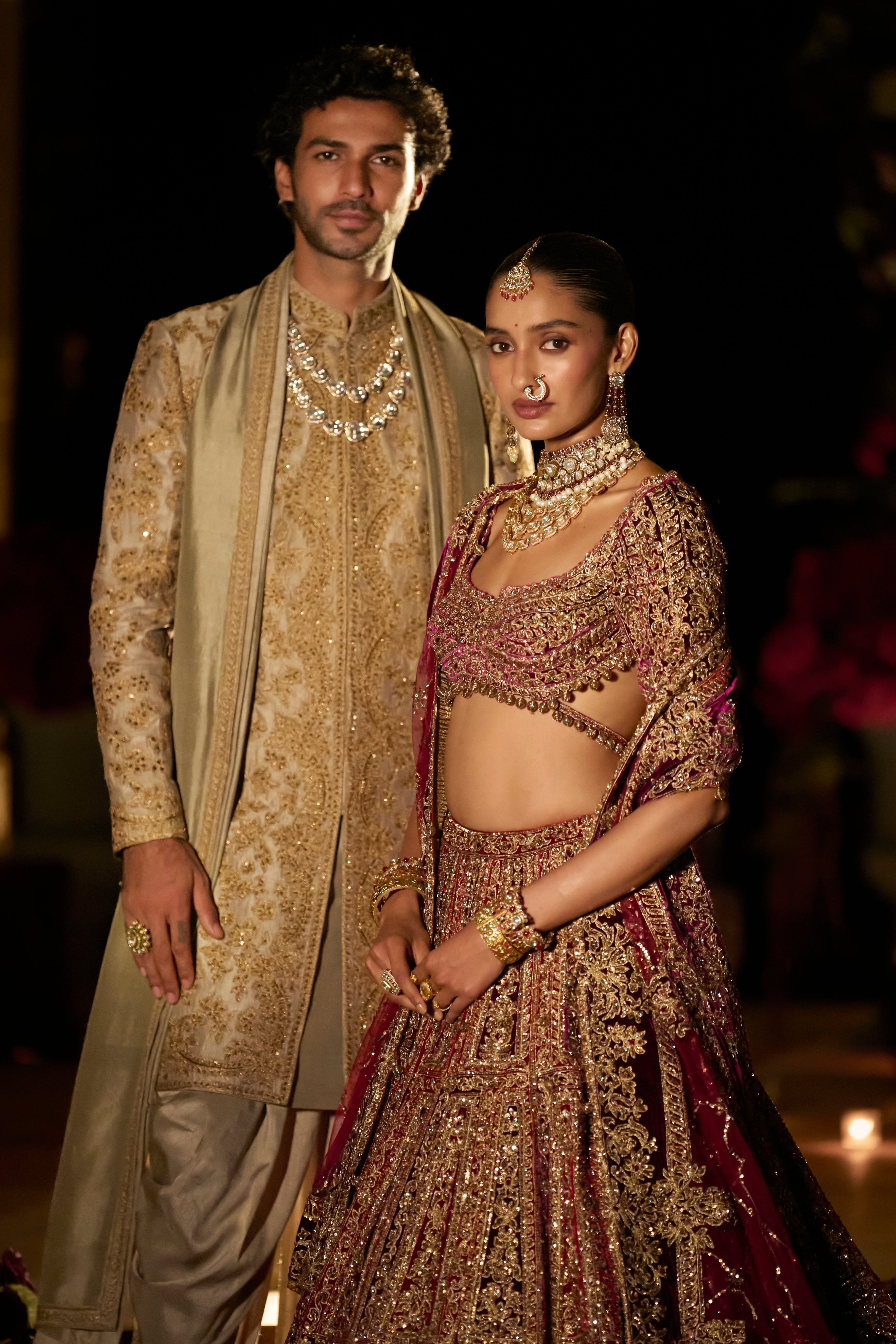 Slate Gold Sherwani Set