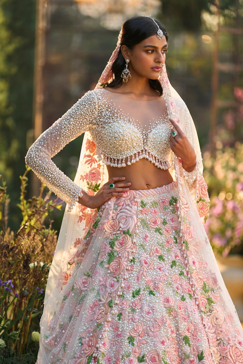 Pearl Floral Lehenga Set