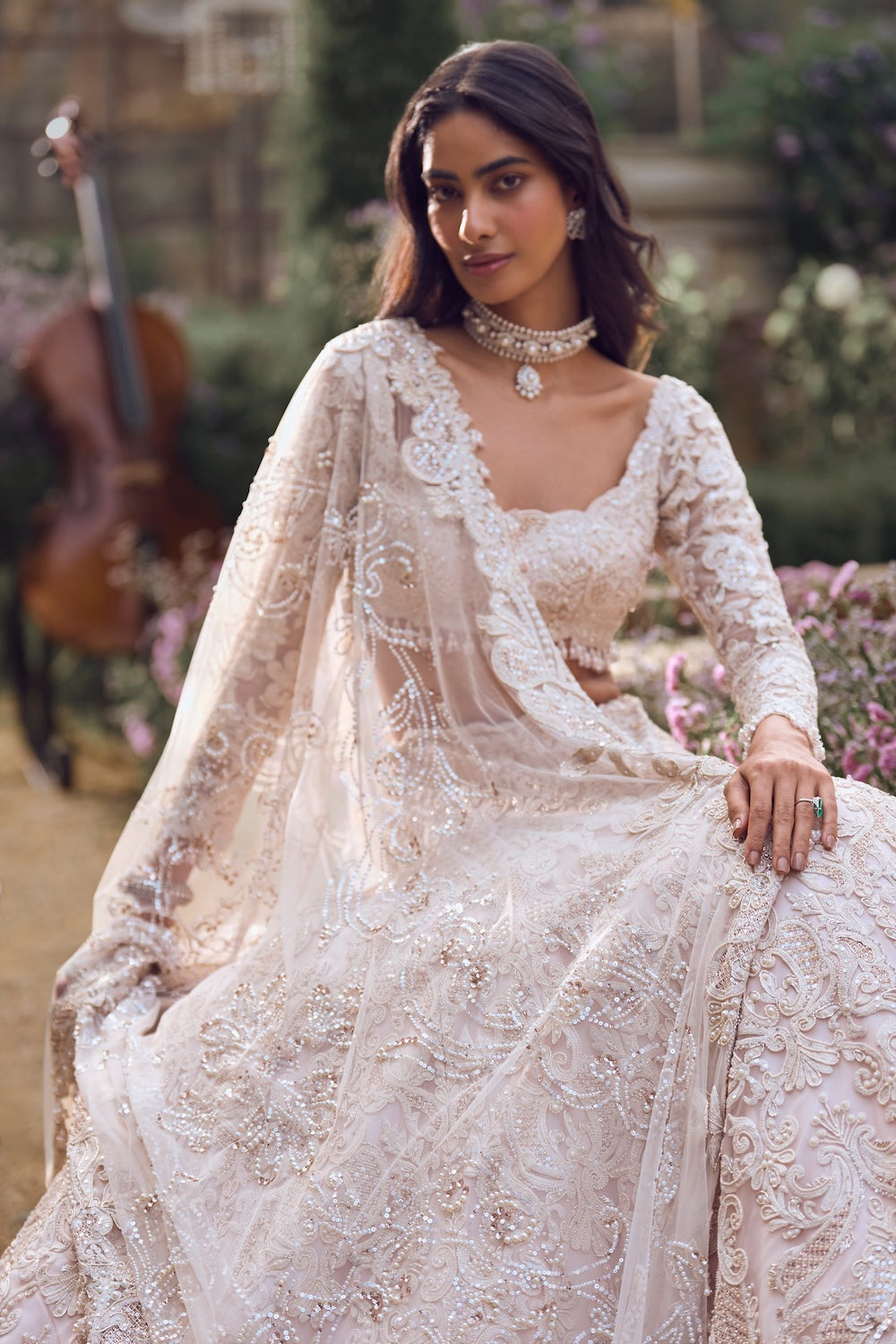 Powder Peach Dori Lehenga Set