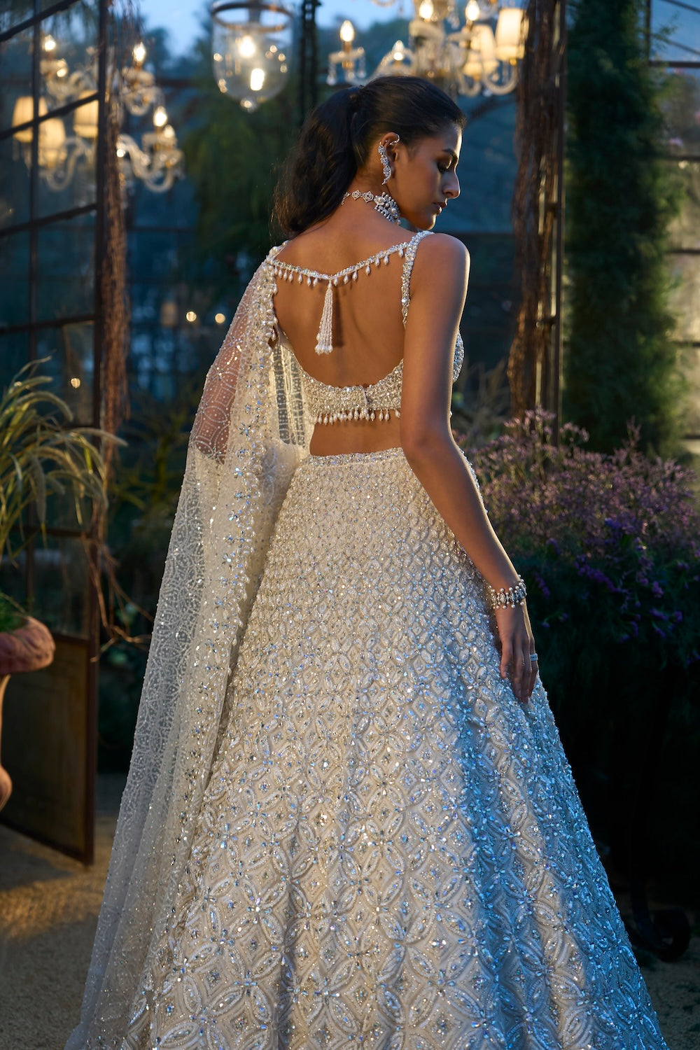 Ivory Pearl & Sequin Lehenga Set