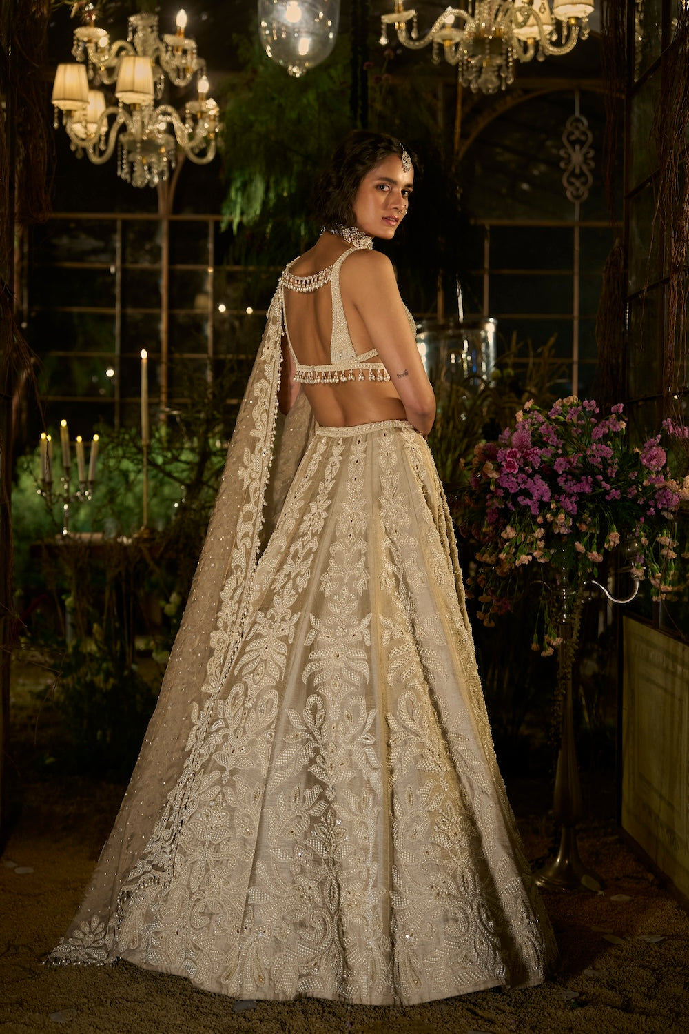 Champagne Pearl Lehenga Set