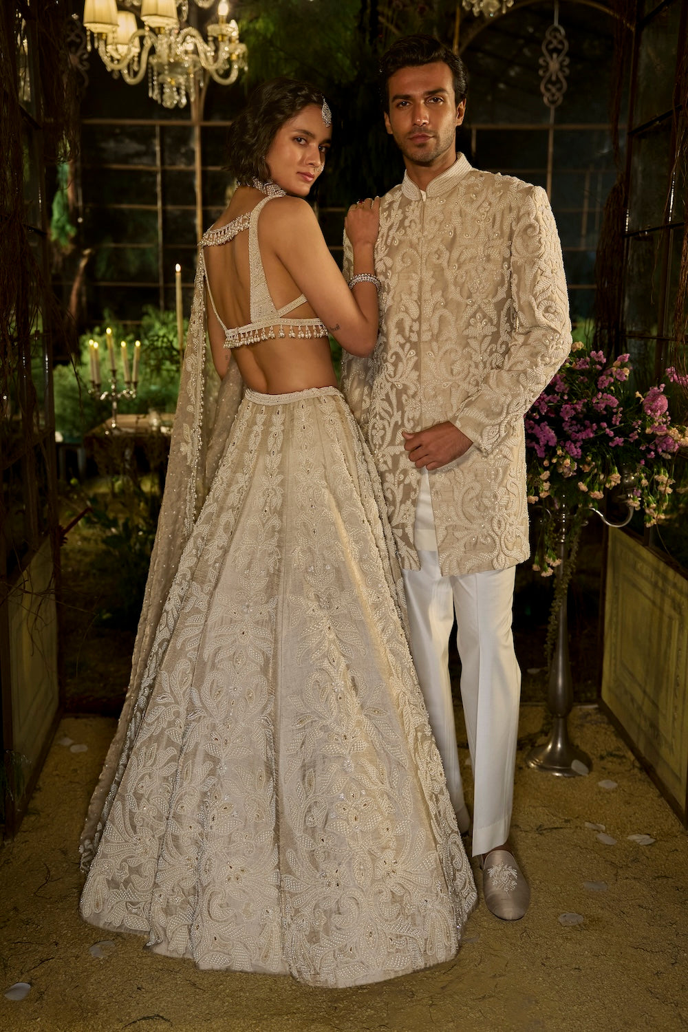 Champagne Pearl Lehenga Set