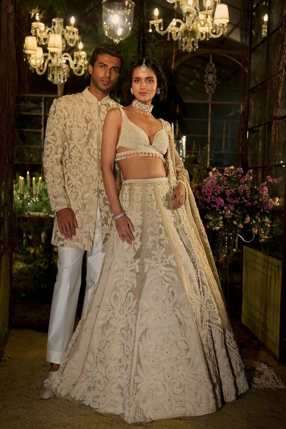 Champagne Pearl Lehenga Set