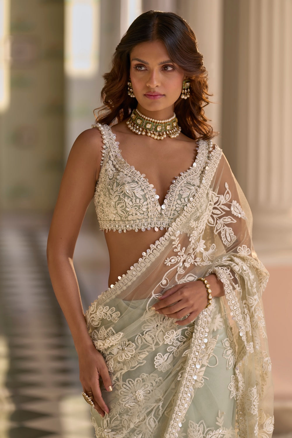 Mint Green Dori Saree
