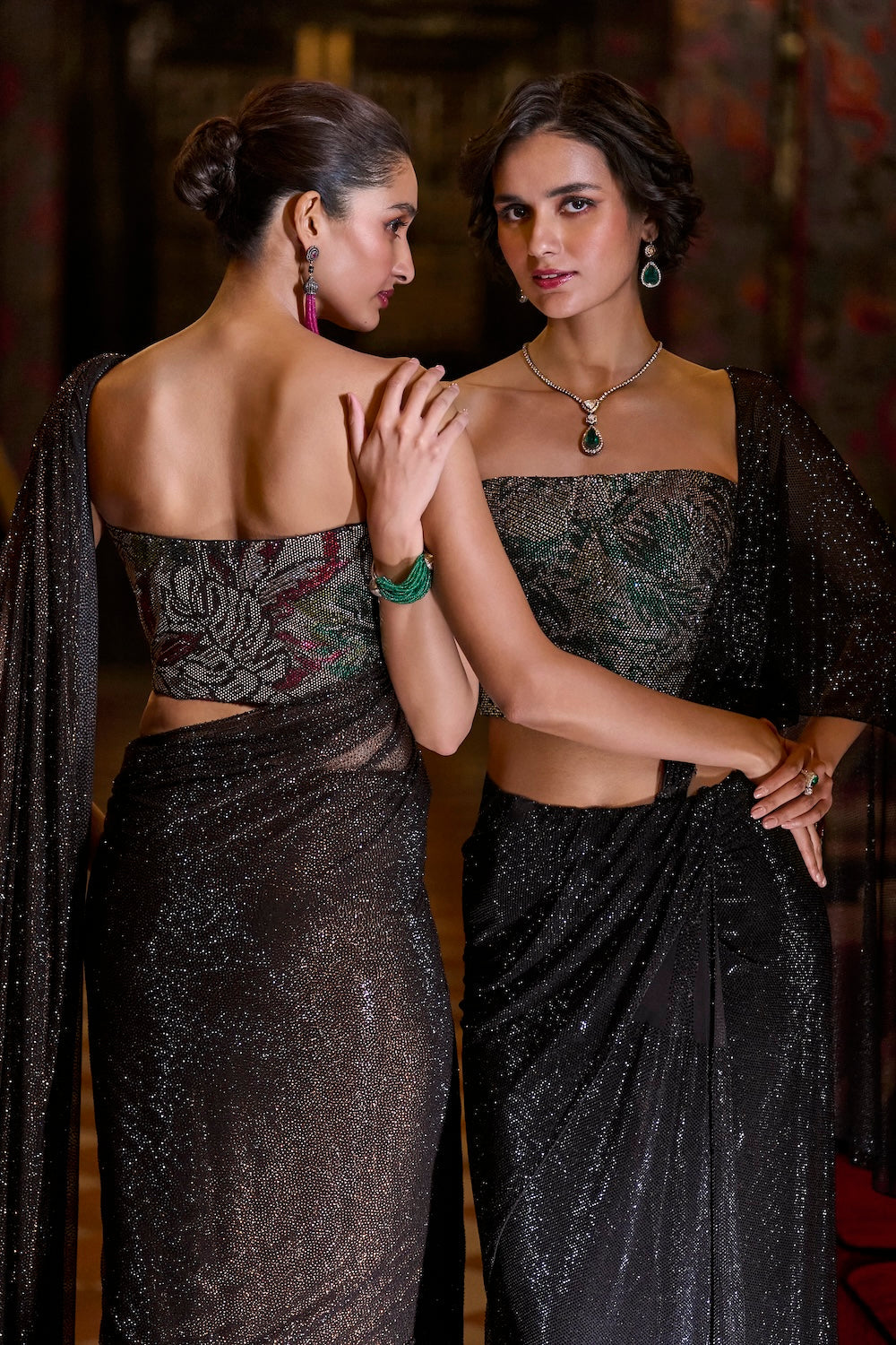 Shilpa Shetty In Black Corset Saree