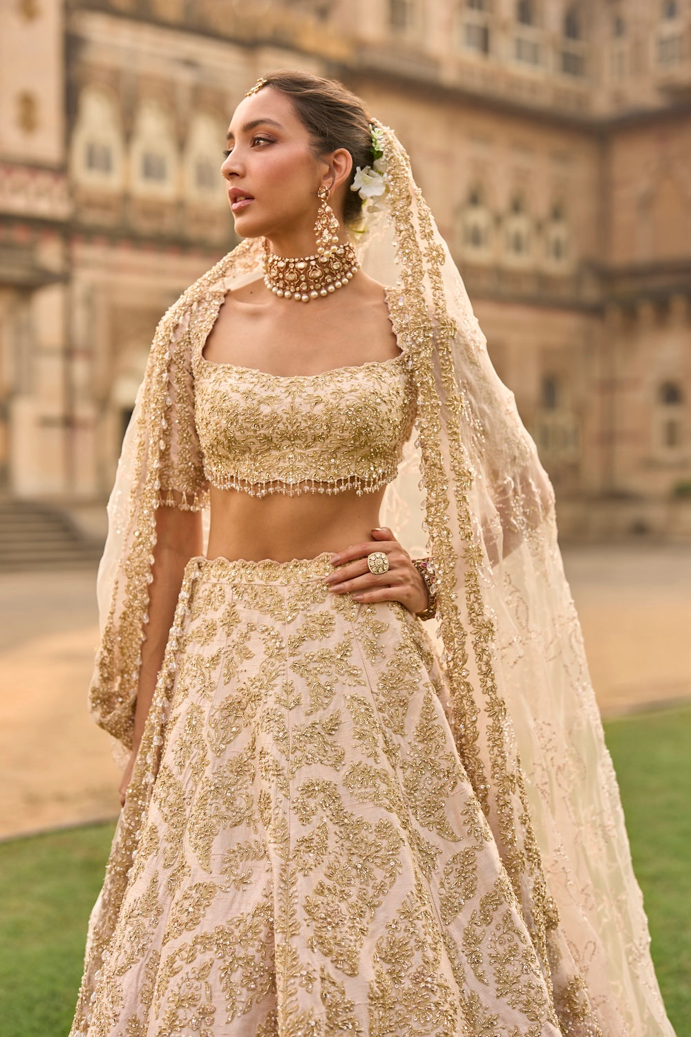 Powder Peach Lehenga Set