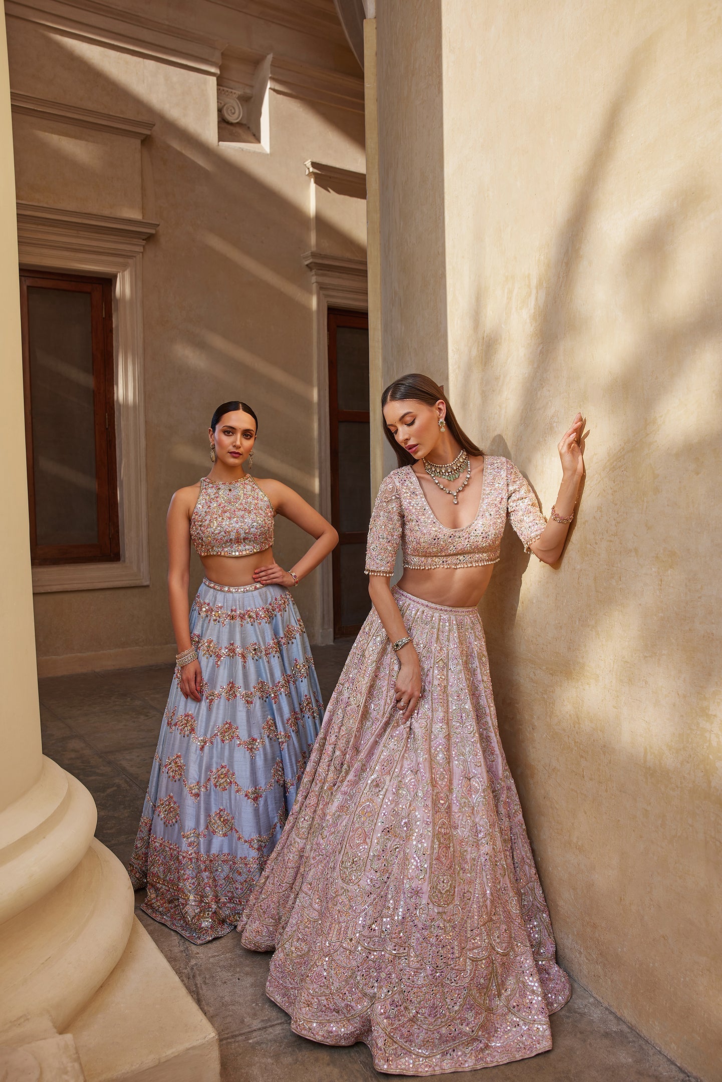 Rose Pink Mirror Lehenga