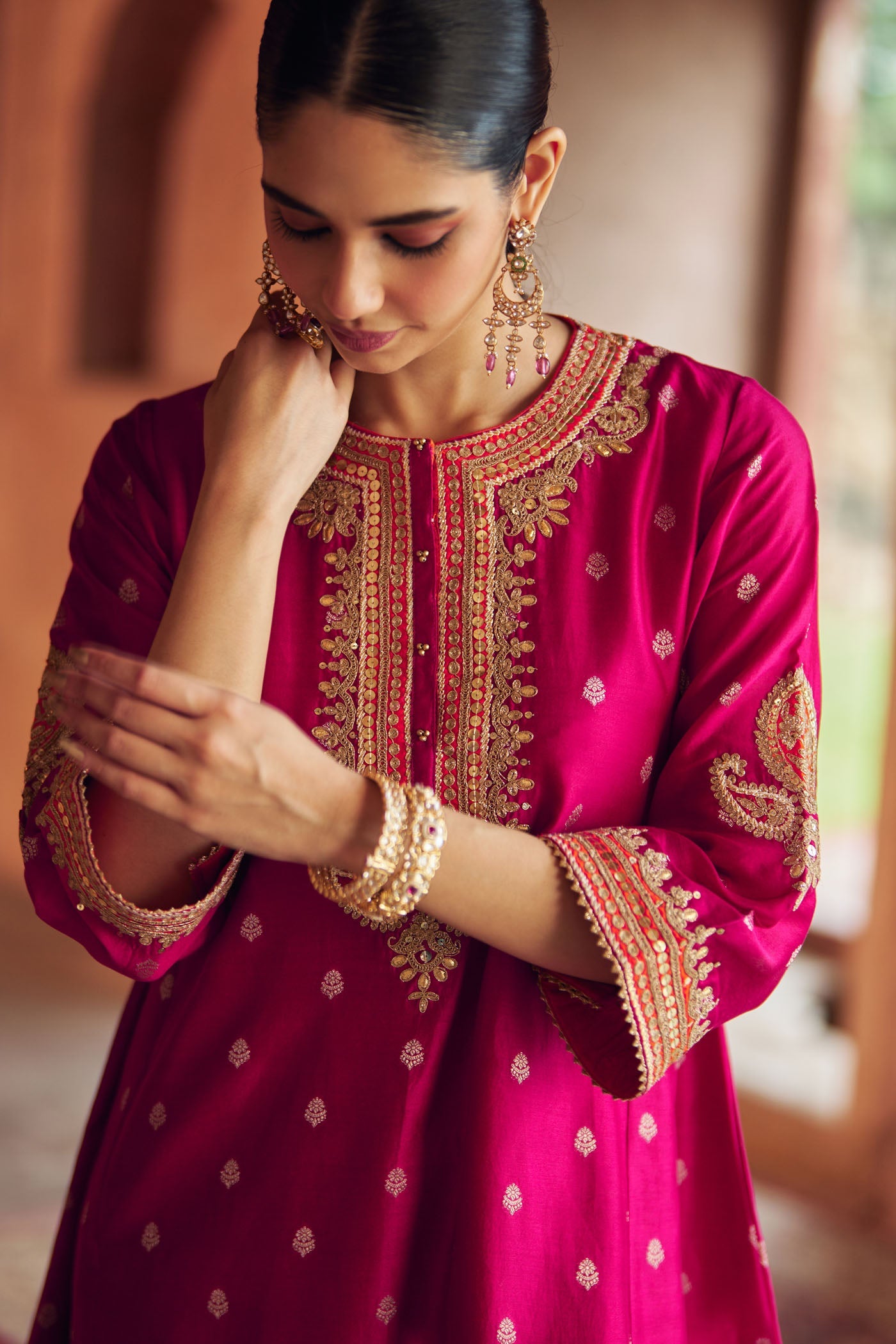 Inaayat - Rani Hotpink Chauga With Salwar