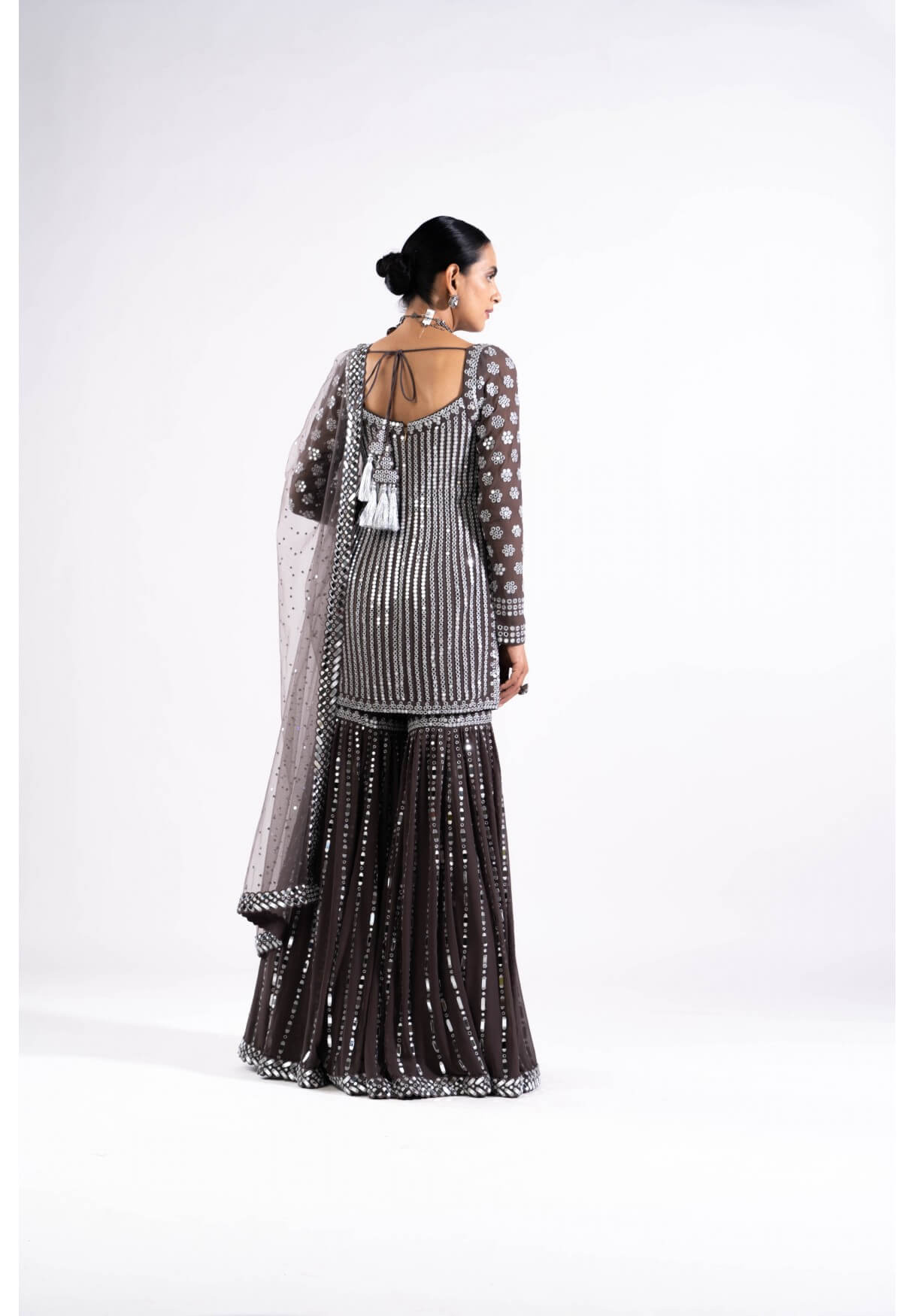 Vvani Vats,VASS KSH 2333,Charcoal Grey Sharara Set