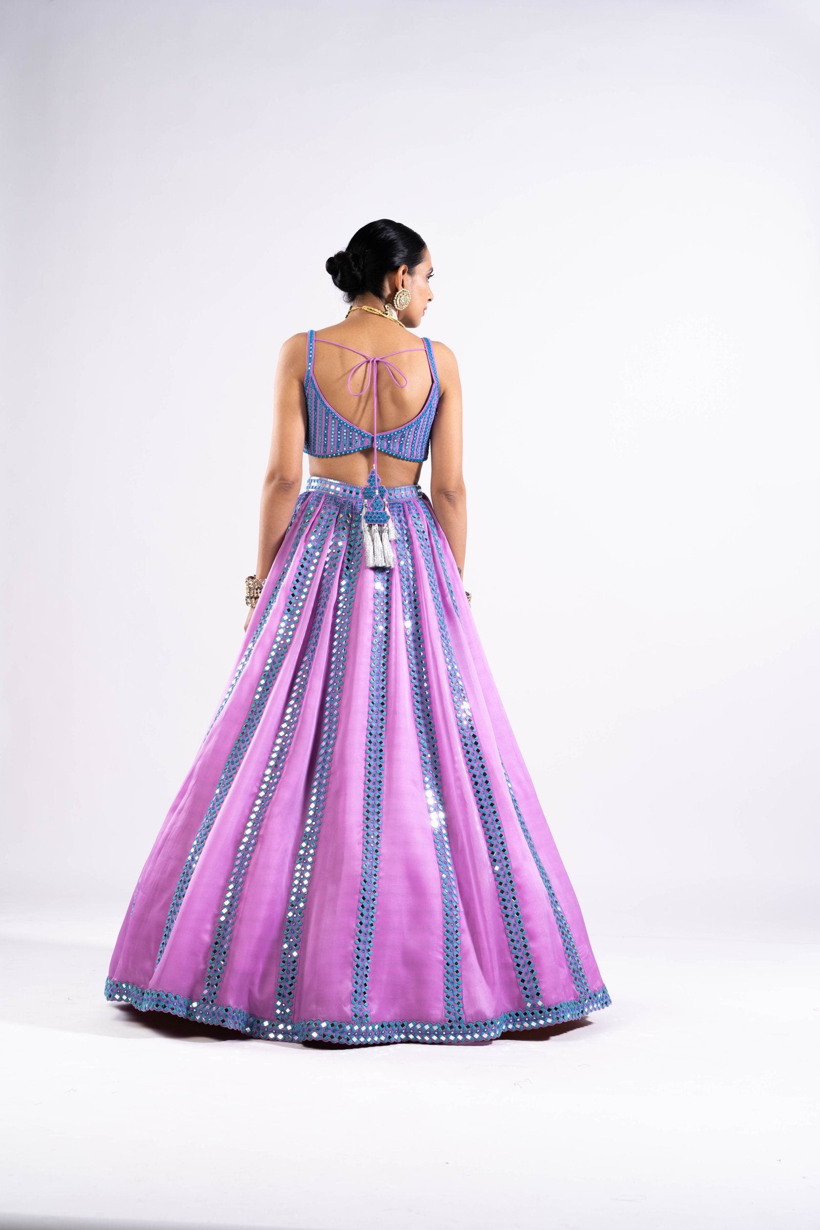 Vvani Vats,VASS LH 2346,Mauve Mirror Seam Lehenga Set