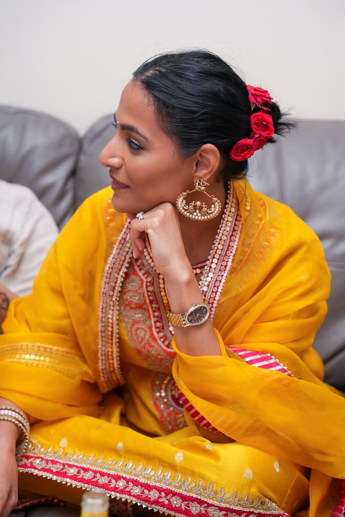 Divya Bhathela In Hafsa - Heirloom Mustard Chauga With Salwar