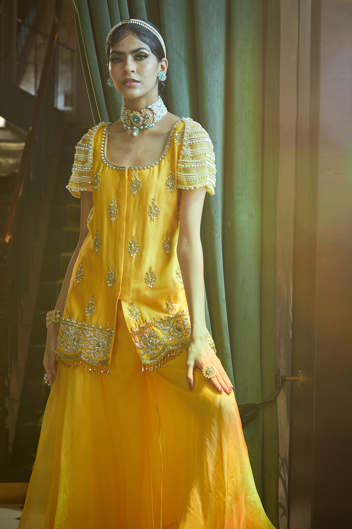 Mango Short Kurta With Palazzo Set