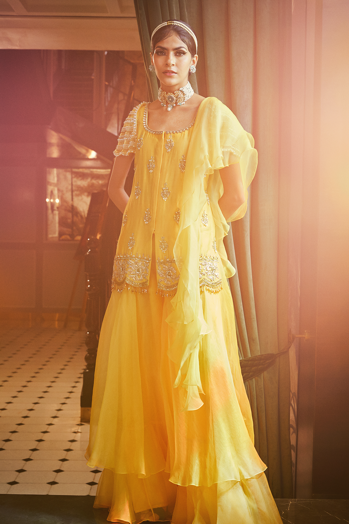 Mango Short Kurta With Palazzo Set