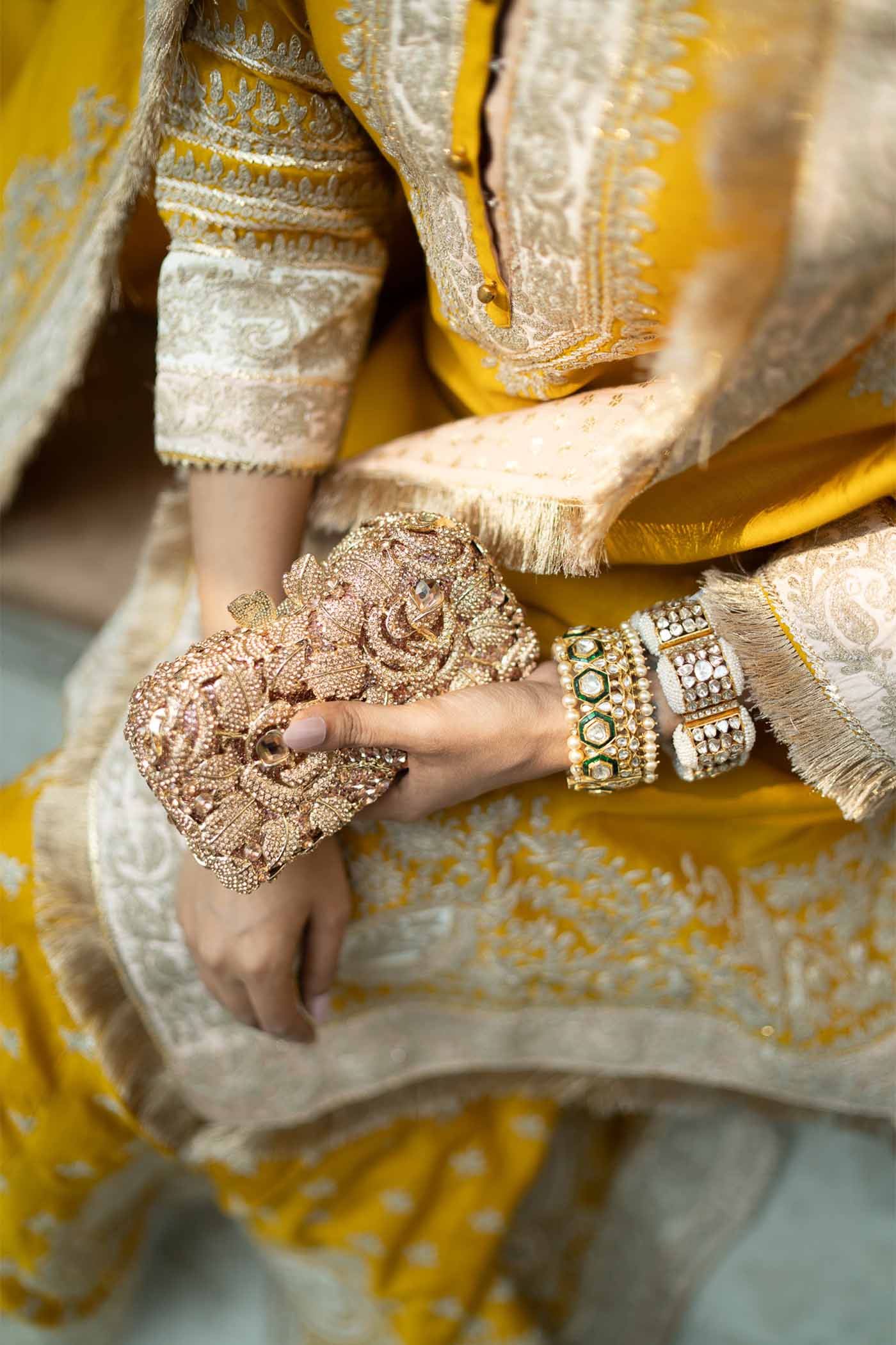 Alisha Pekha In Raina - Glaze Mustard Short Kurta With Sharara And Odhni