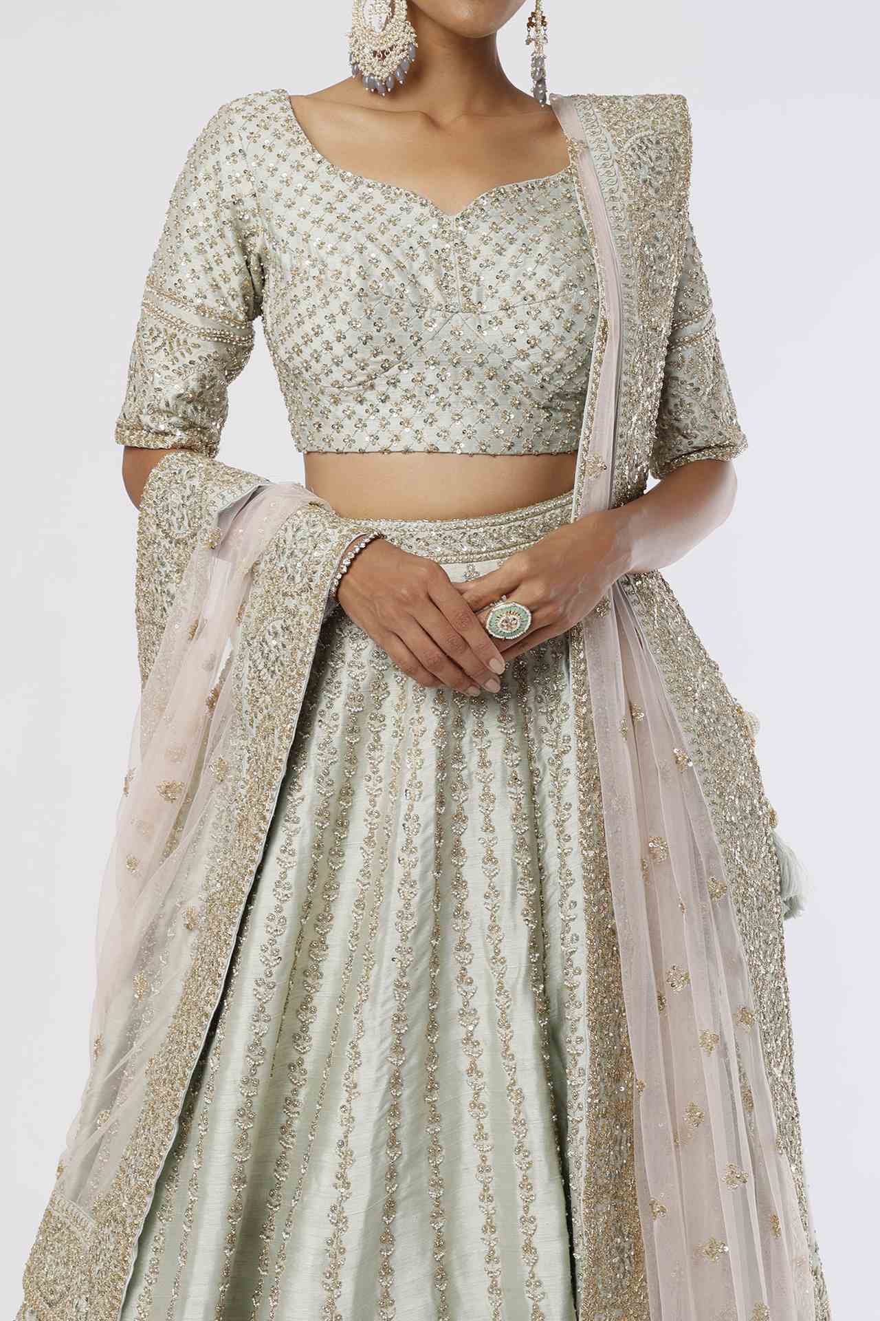 Peach Embellished Aster Lehenga Set
