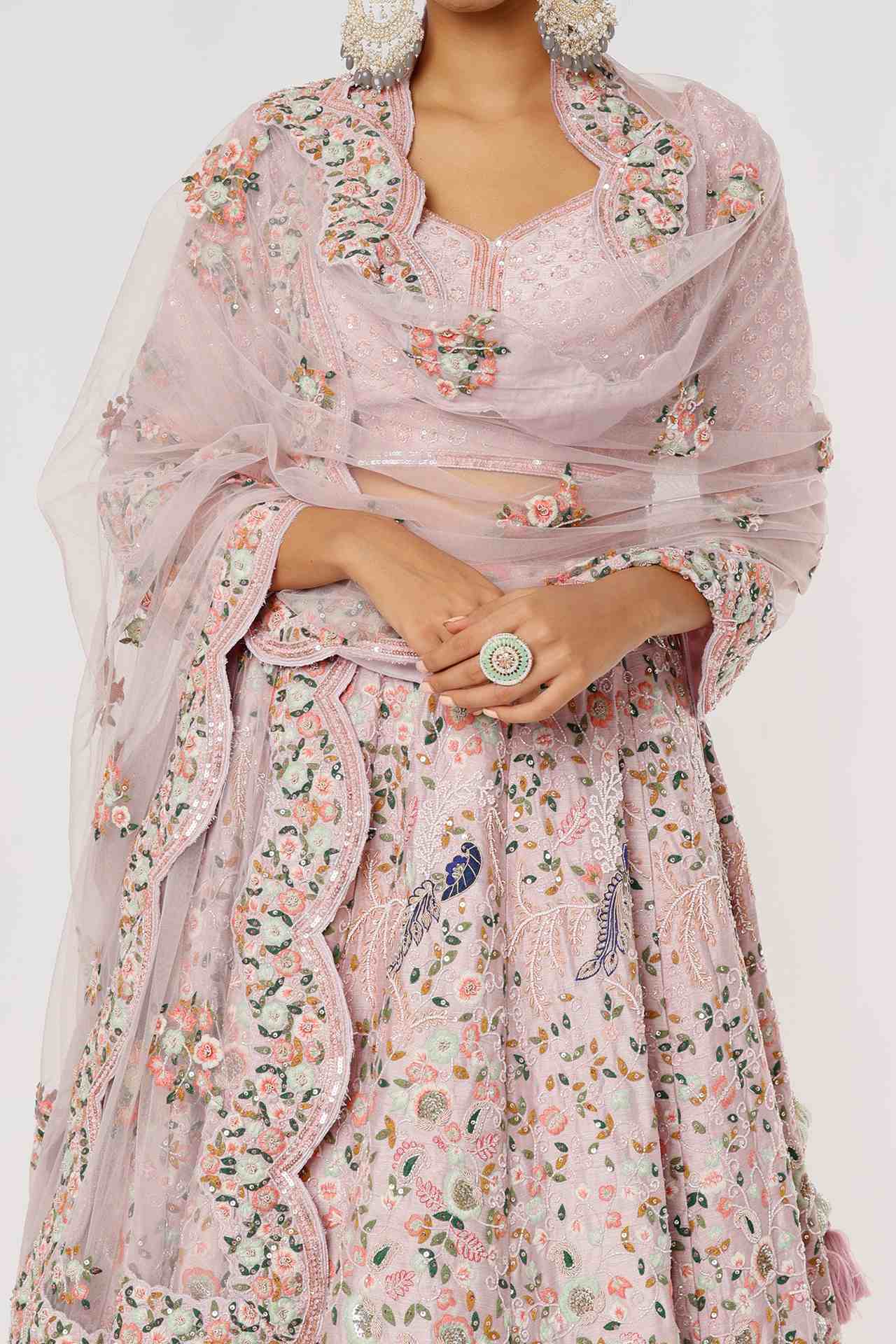 Blush Pink Raw Silk Embroidered Grace Lehenga Set