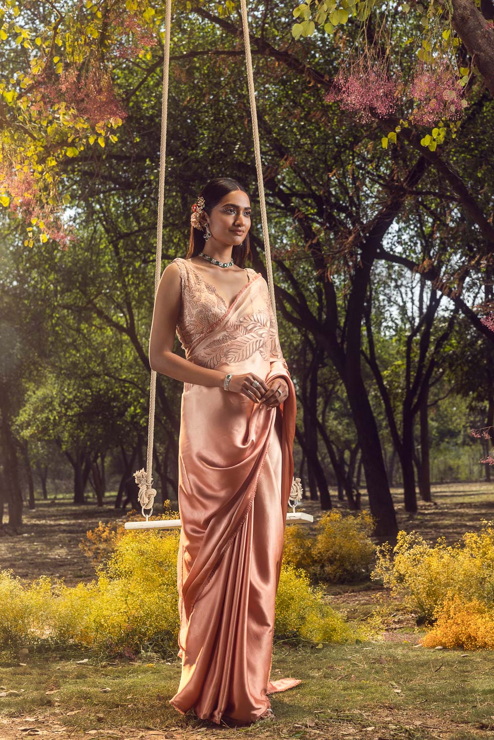 Salmon Ombre Saree