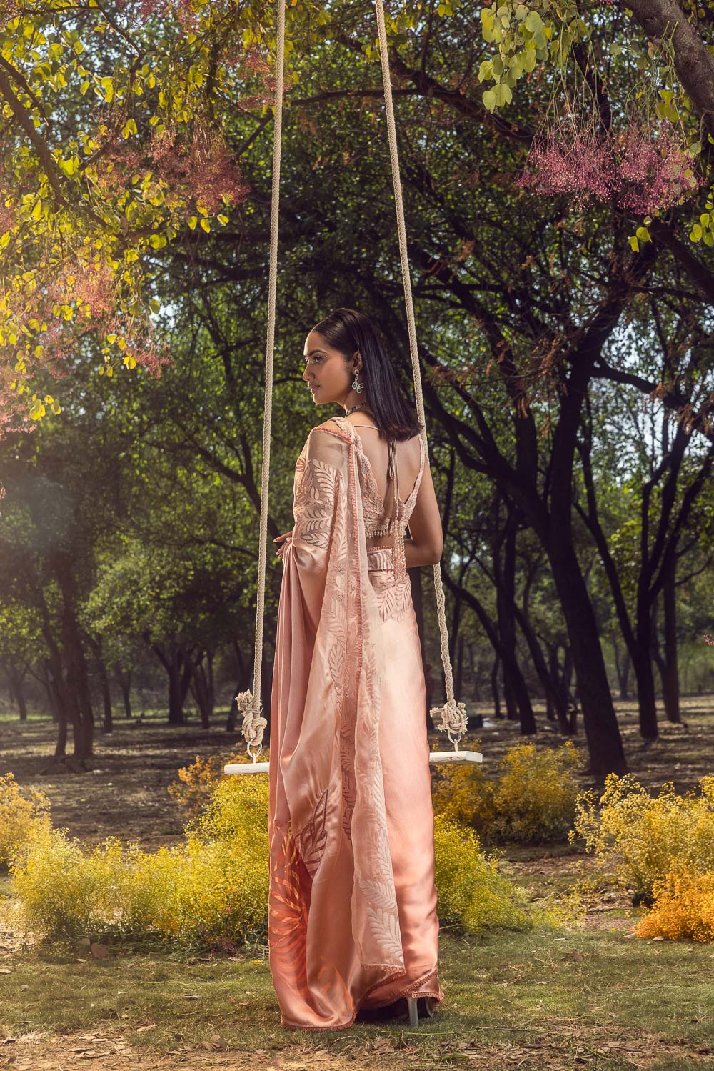 Salmon Ombre Saree