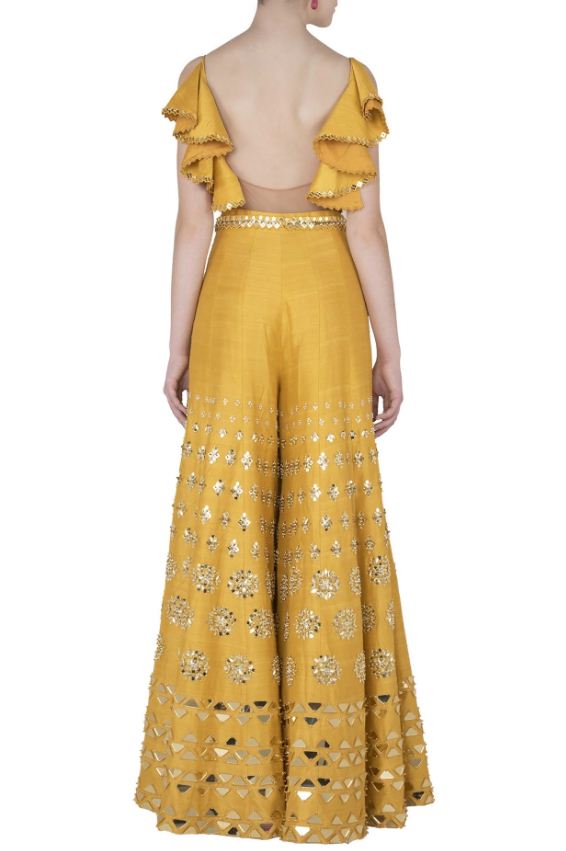 Hello? - Sunset Golden Yellow Embellished Jumpsuit