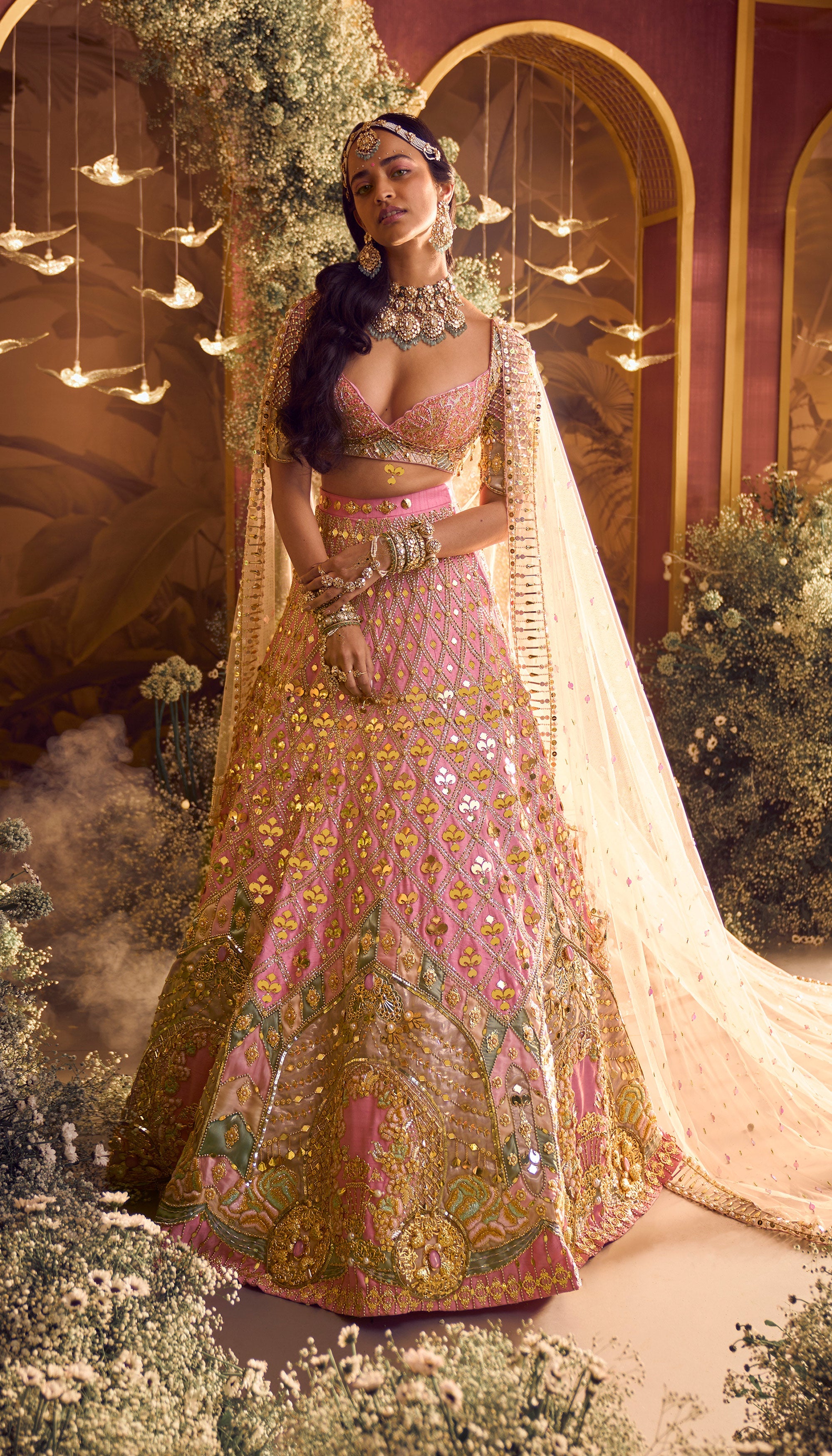 Alice In Baby Pink Royal Carriage Lehenga Set