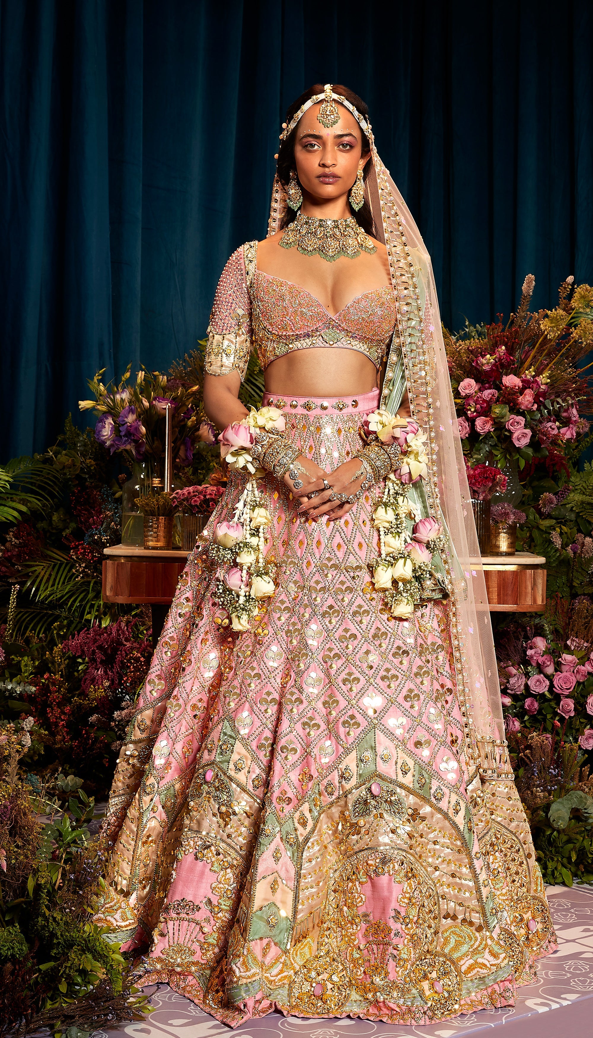 Alice In Baby Pink Royal Carriage Lehenga Set