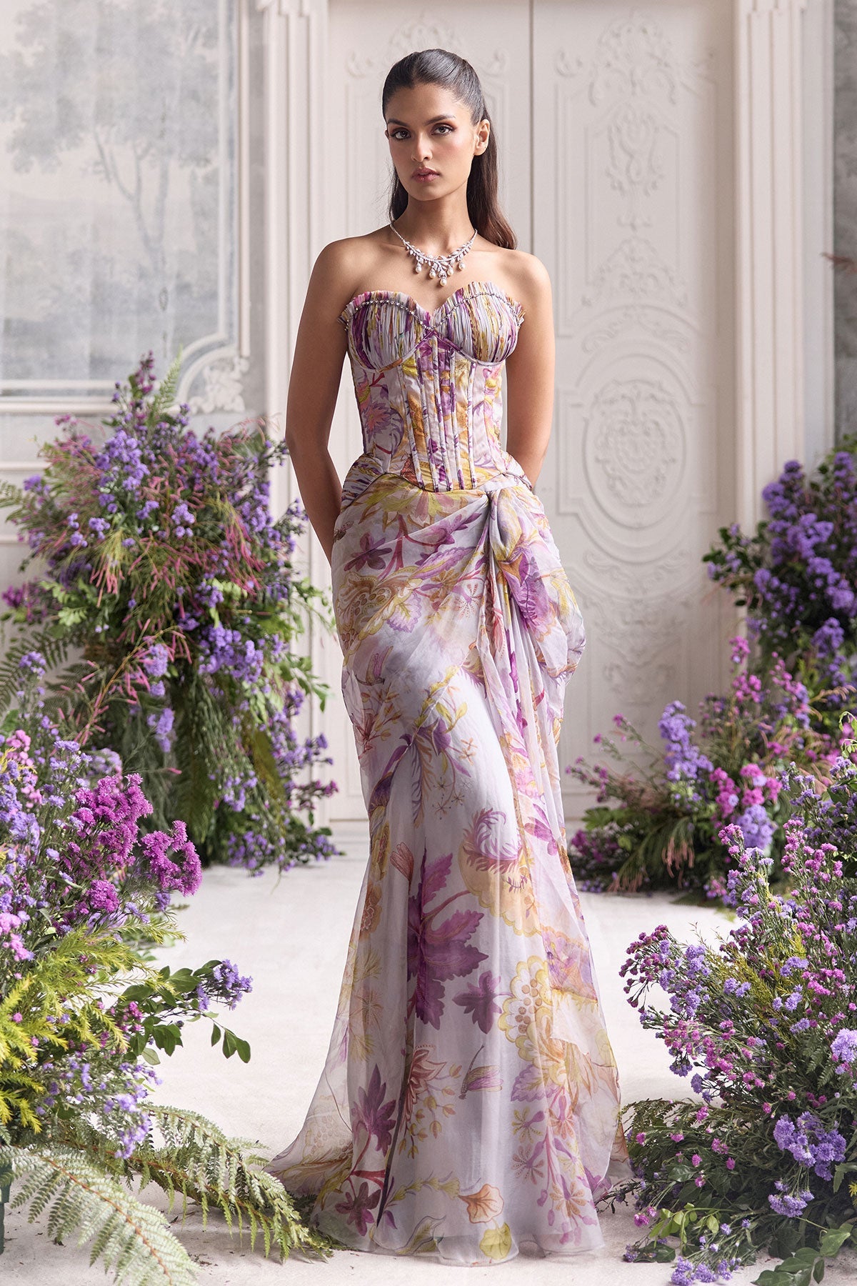 purple dress for haldi Purple Haldi Outfit For Bride