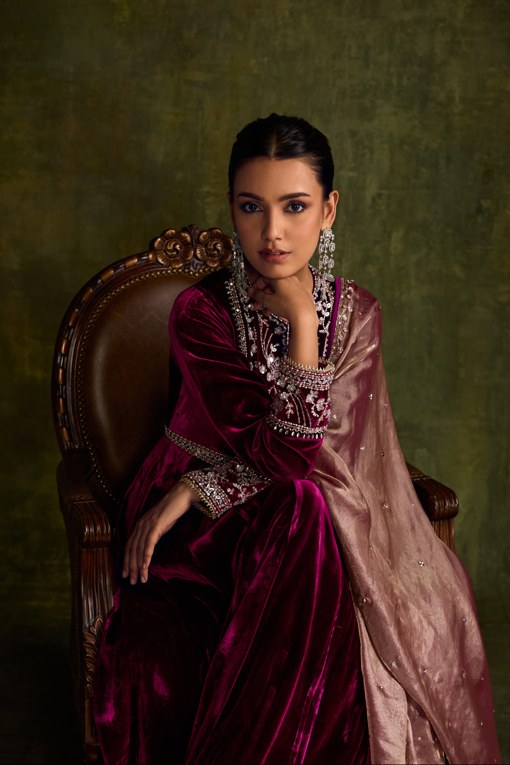 Mulberry Velvet Anarkali