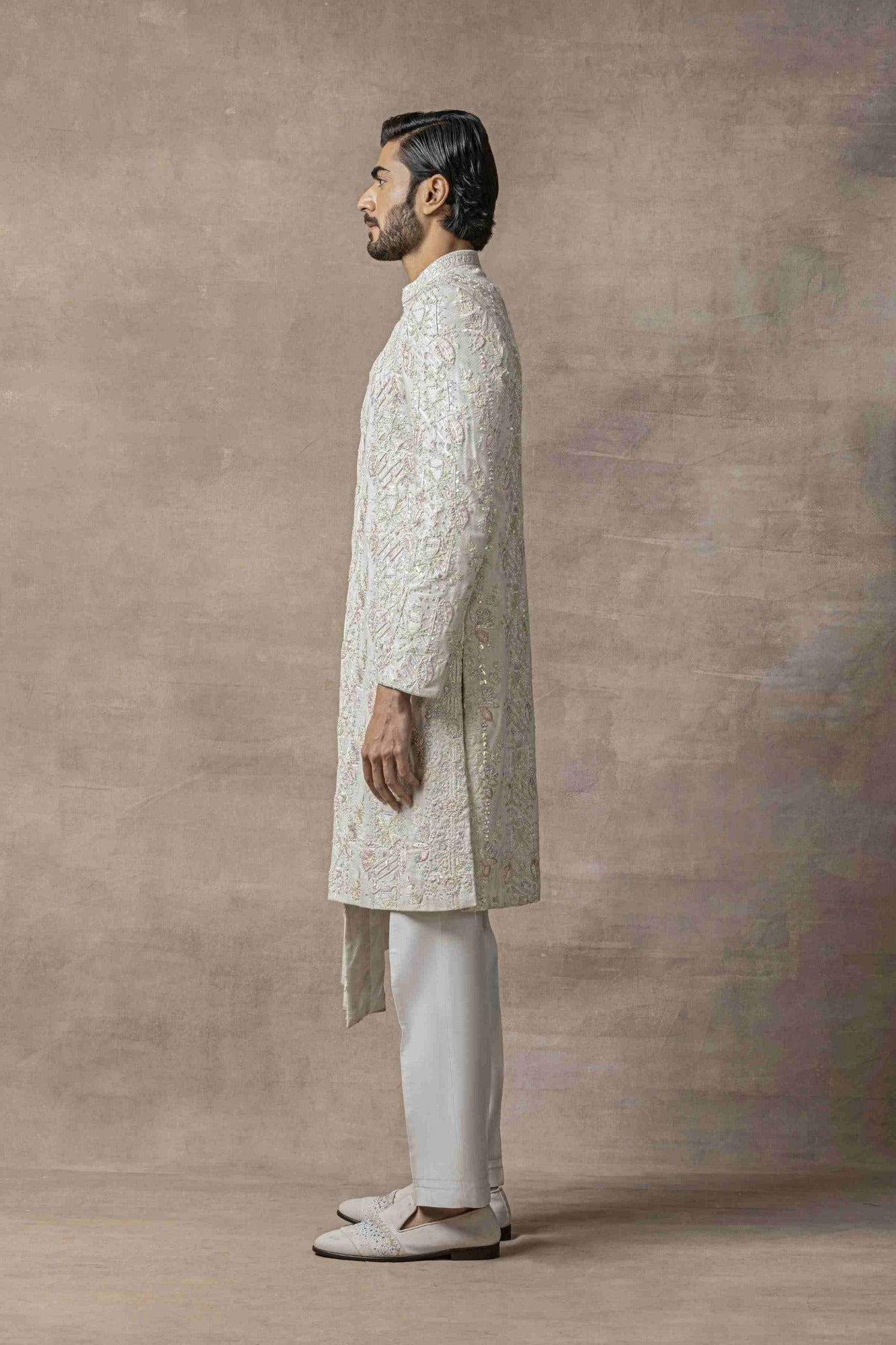Front Cut Pearl Sherwani