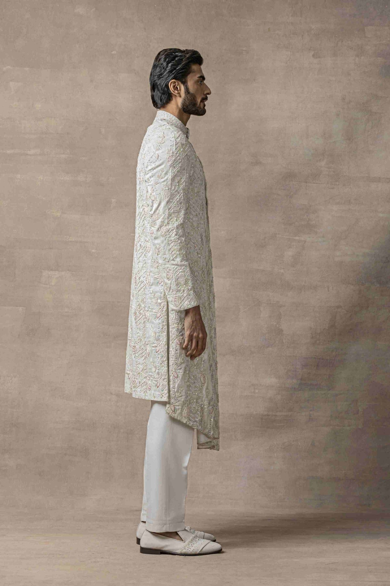 Front Cut Pearl Sherwani