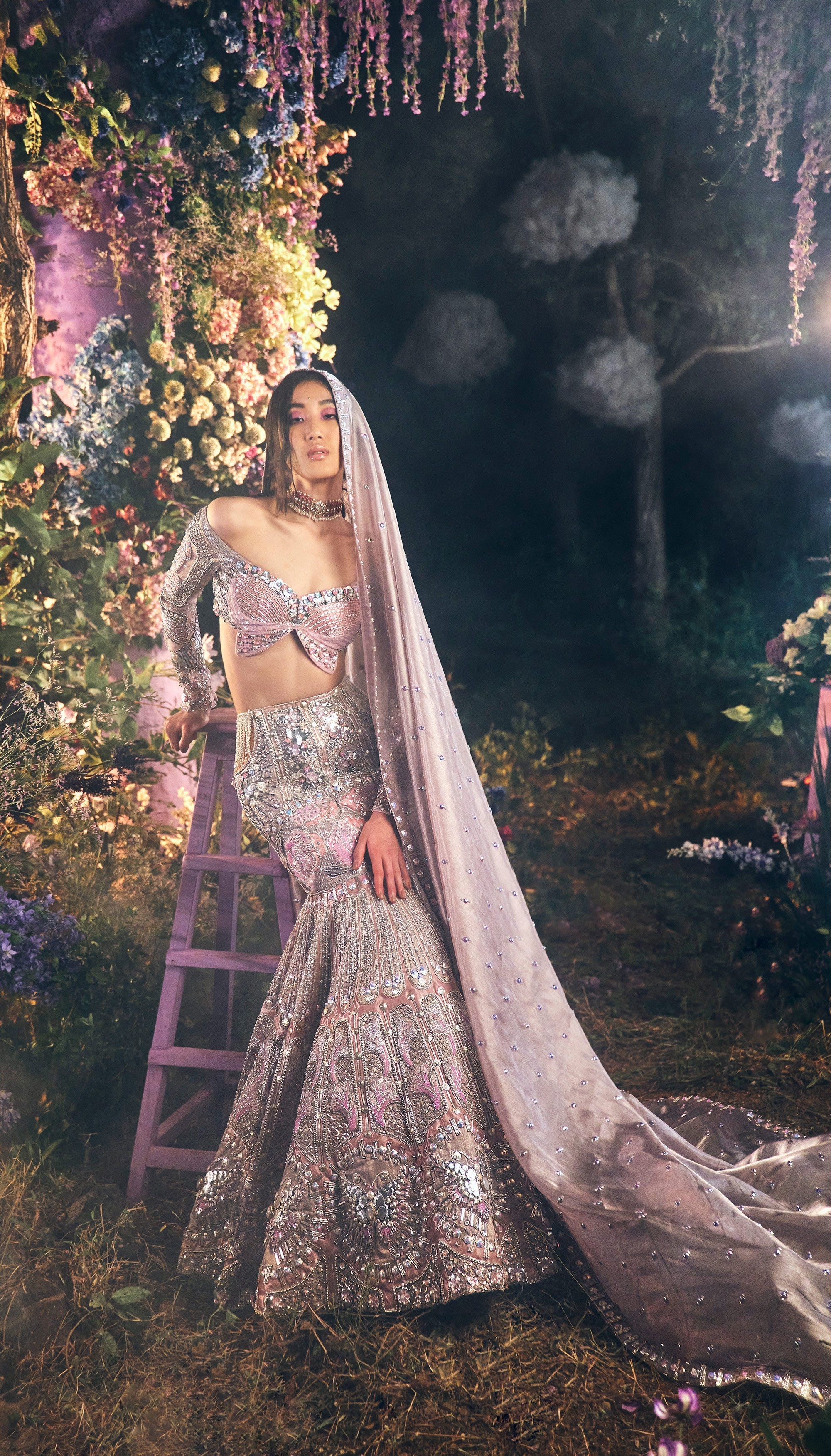 Shraddha Kapoor - Lilac Mermaid Cut Lehenga Set