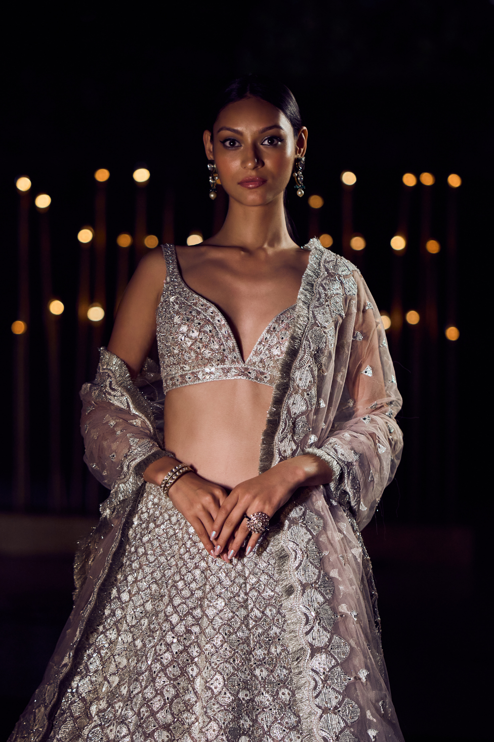 Dusty Lavender Seashell Lehenga Set