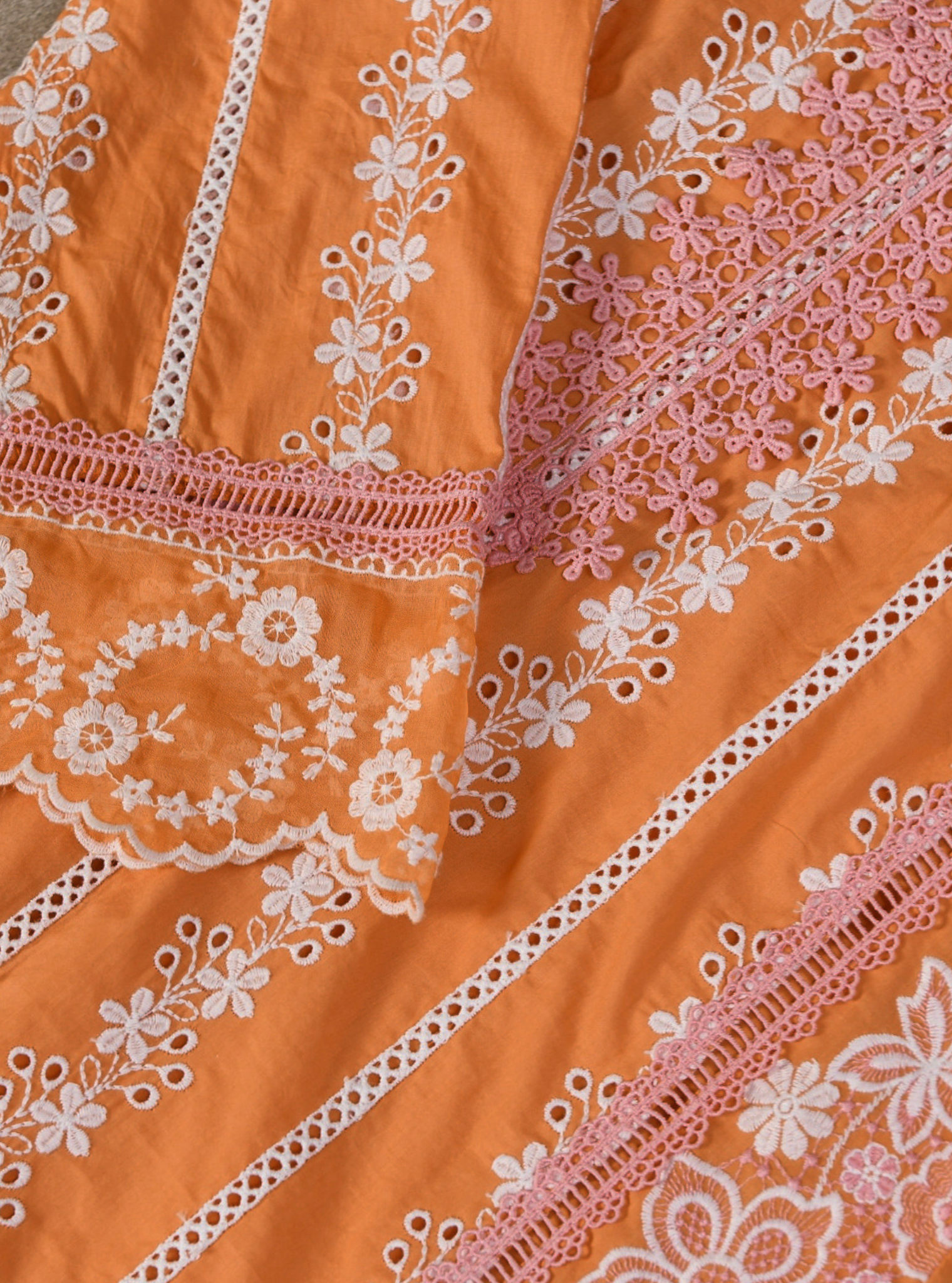 Mulmul Cotton Wiltshire Orange Kurta With Wiltshire Orange Pant