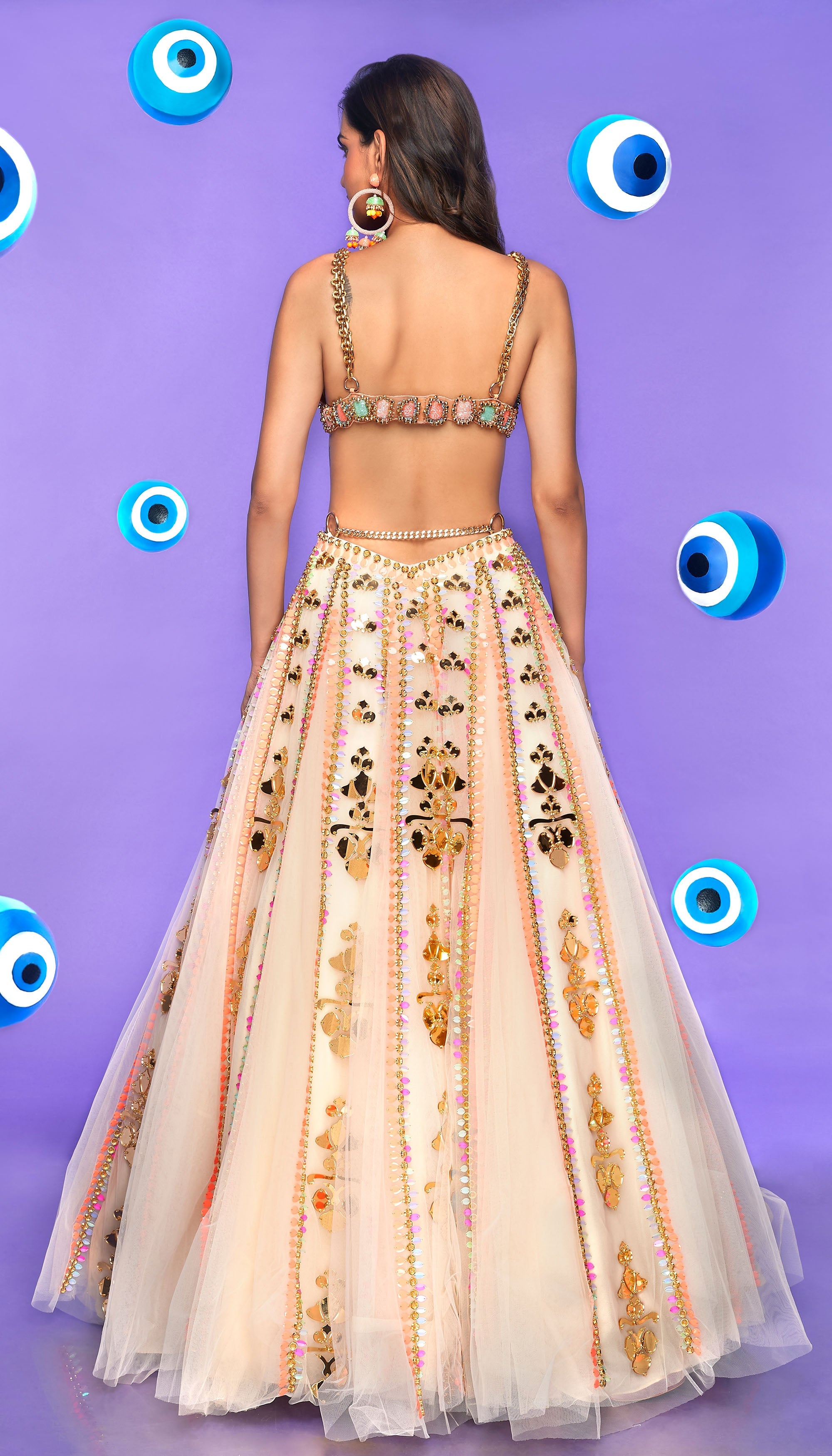 Sparkle Me Fun - Ivory Embellished Full Lehenga Set