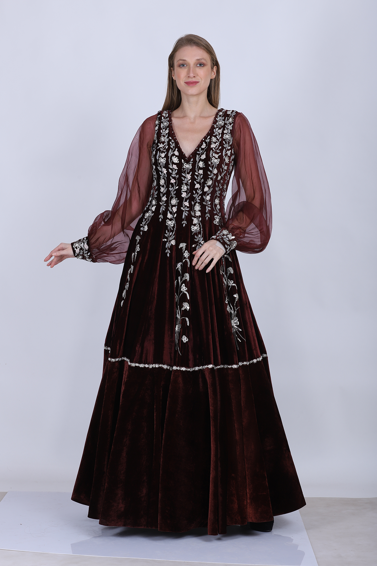 Wine Heavy Anarkali