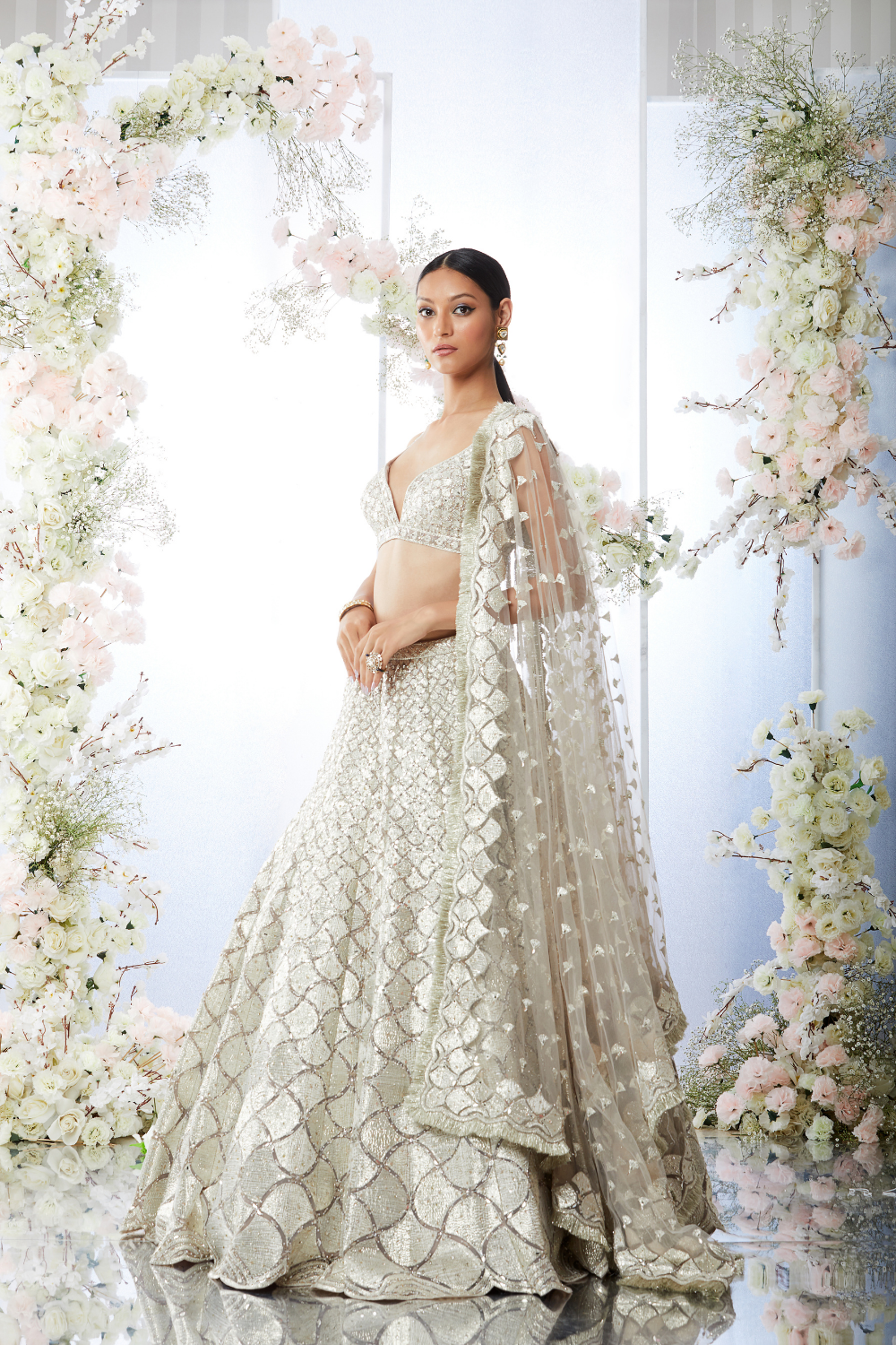 Dusty Lavender Seashell Lehenga Set