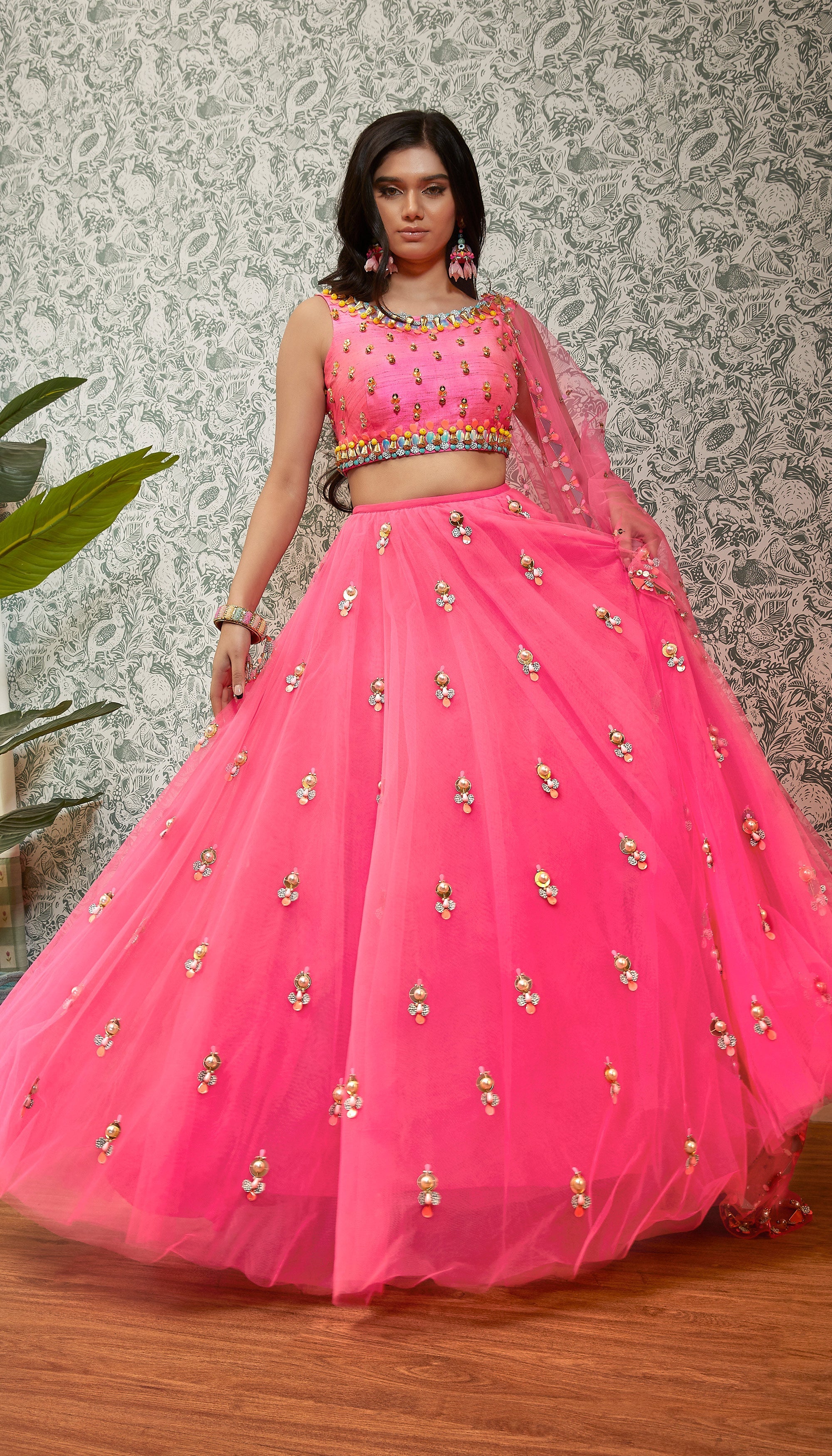 Elegant Affairs :Hot Pink Full Lehenga Set