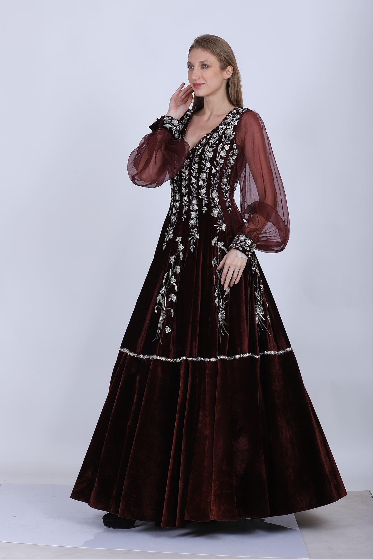 Wine Heavy Anarkali