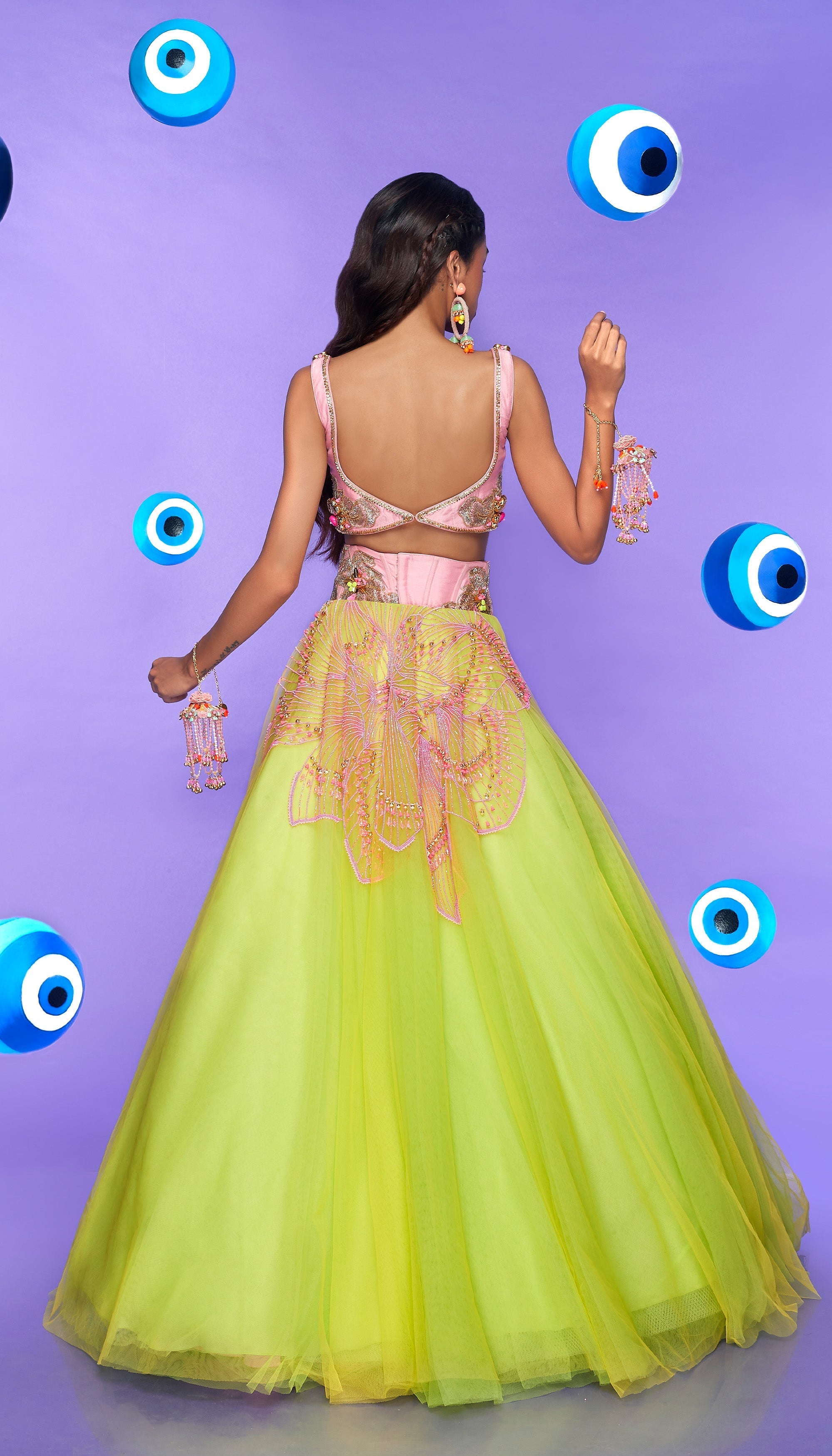 Meghna Kaur - Lime Embellished Lehenga Set