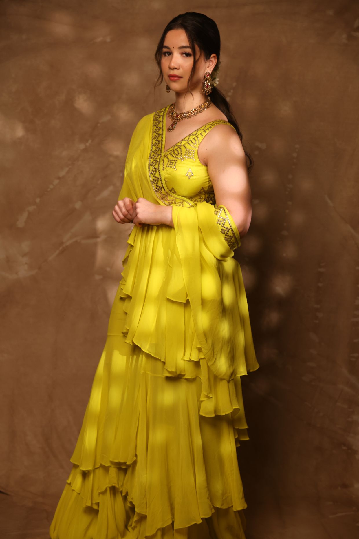 Sara Tendulkar In Abshar Saree Set