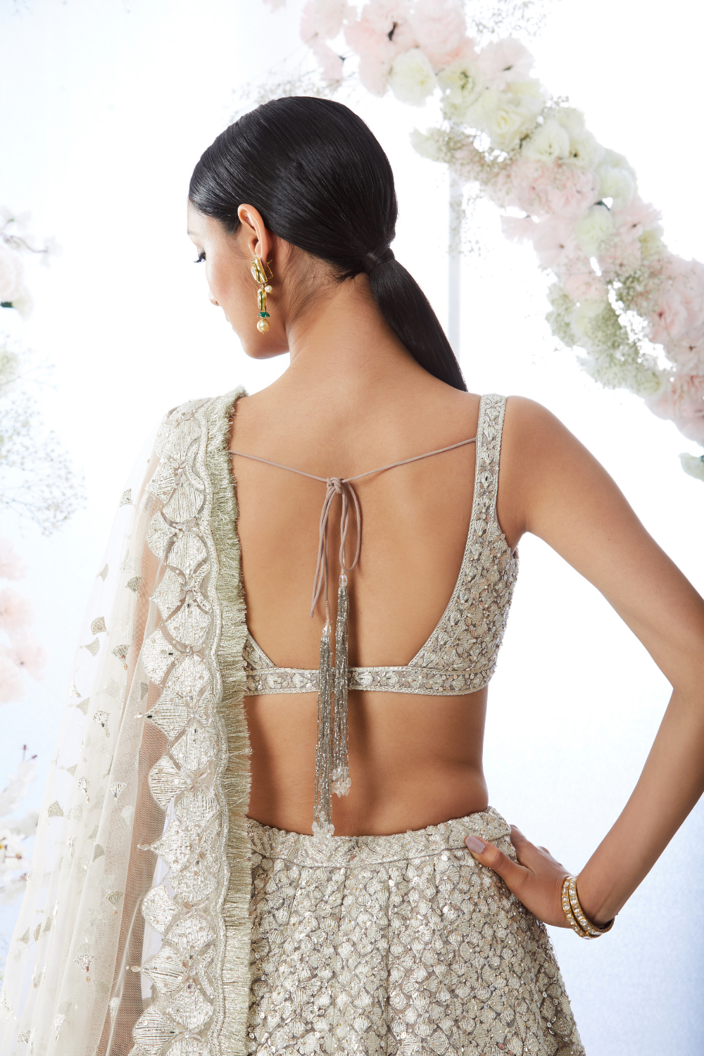 Dusty Lavender Seashell Lehenga Set