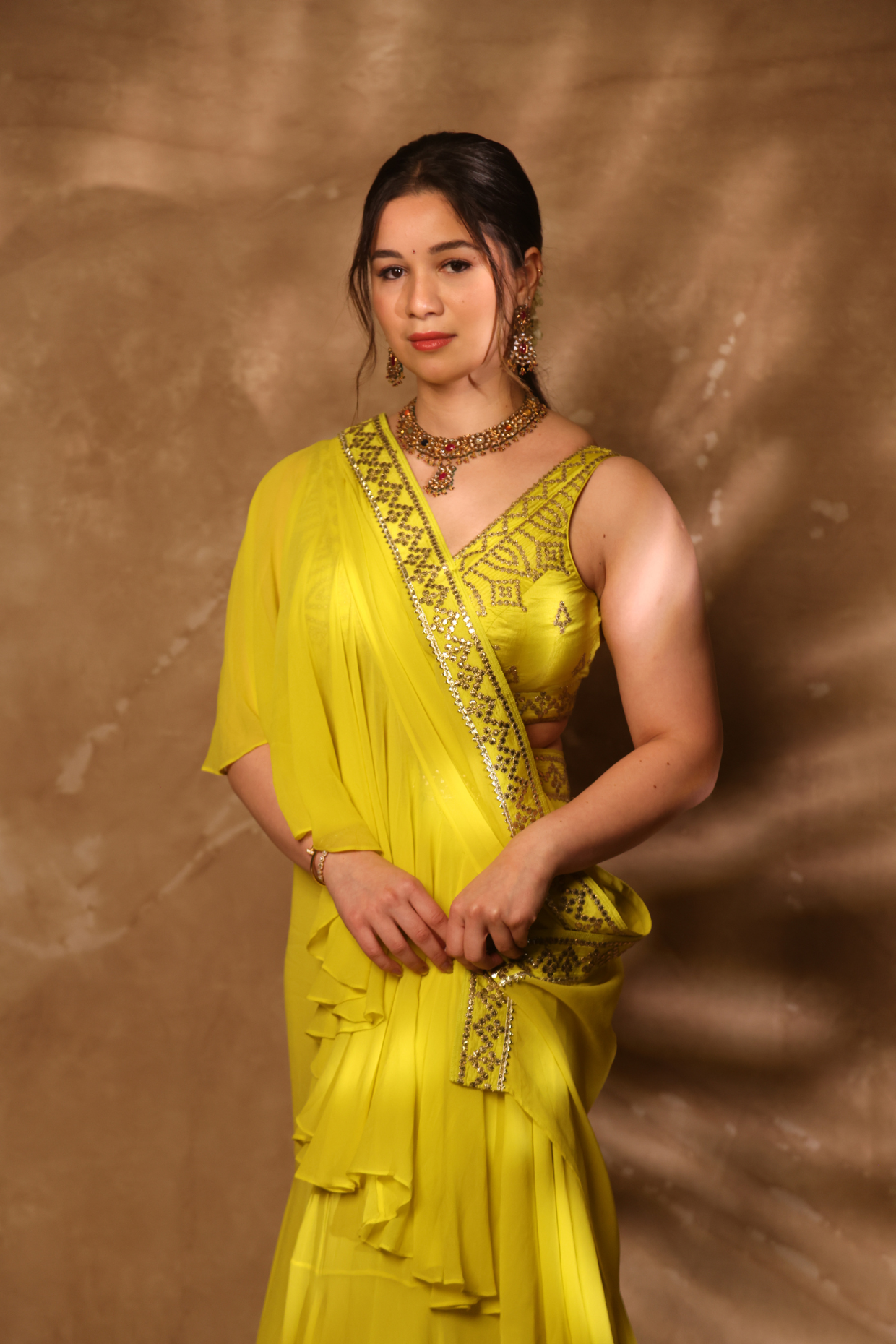 Sara Tendulkar In Abshar Saree Set