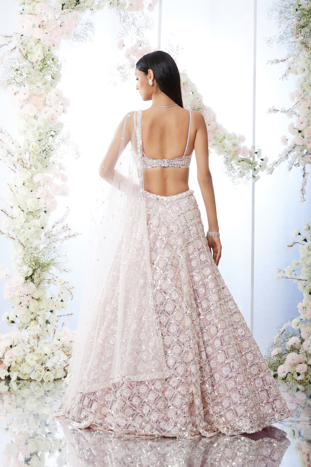 Soft Berry Checkered Lehenga Set