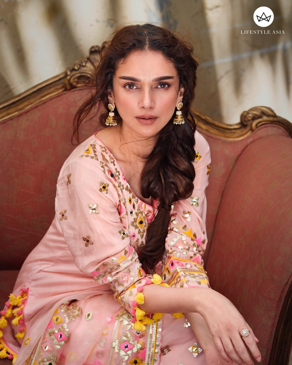 Aditi Rao Hydari In Friya Short Kurta Sharara Set