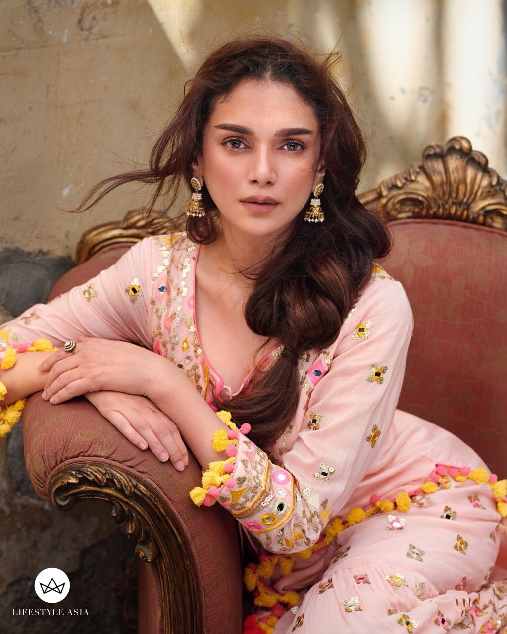 Aditi Rao Hydari In Friya Short Kurta Sharara Set