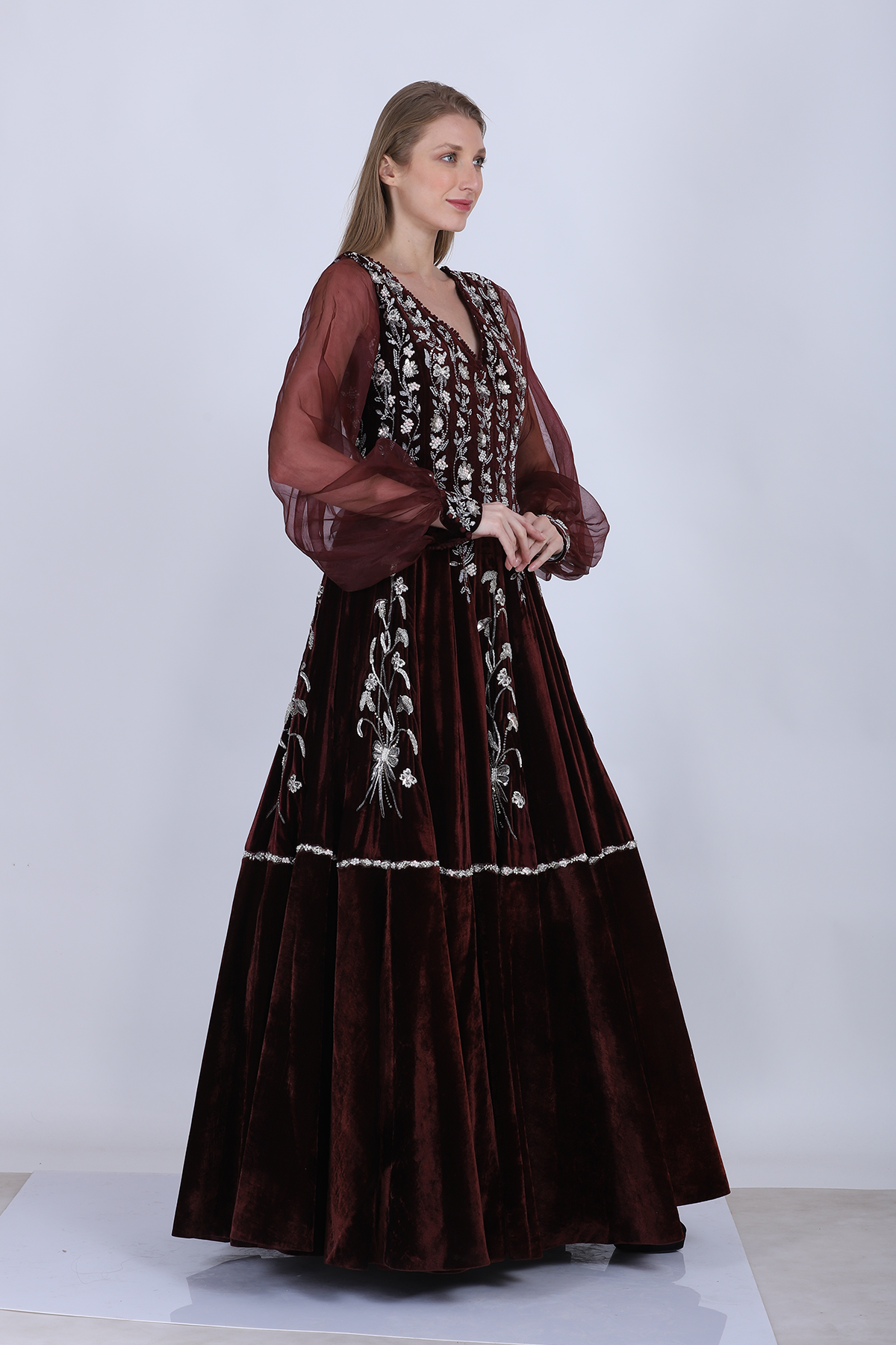 Wine Heavy Anarkali