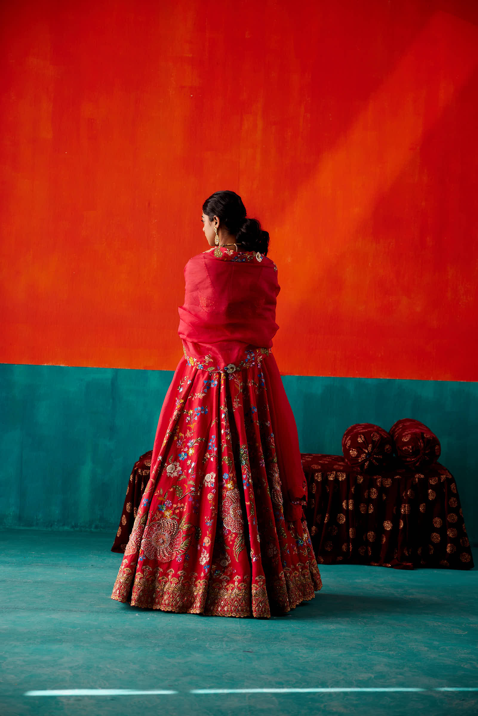 Amaranth Red Lehenga Set